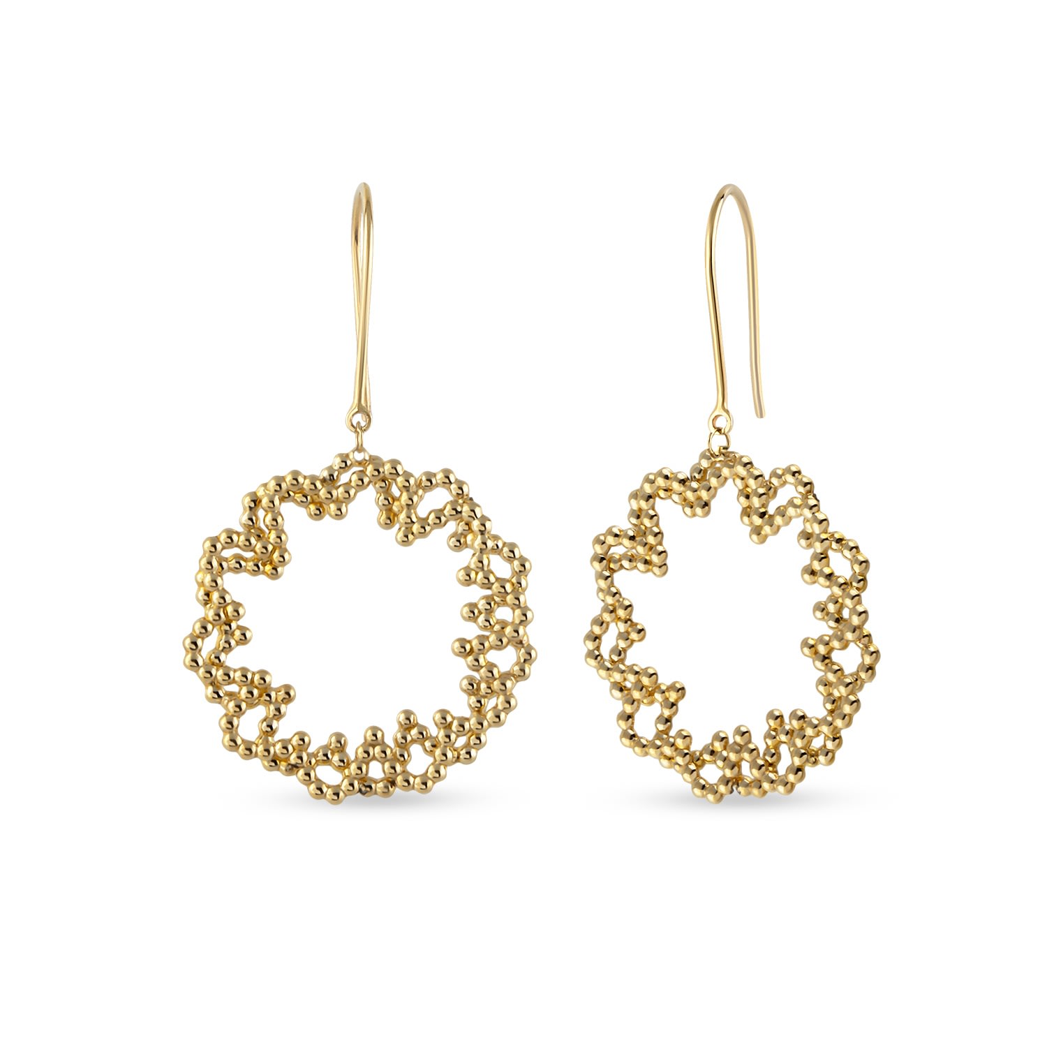 Orena Jewelry Women's Hook Flower Gold Earrings In Burgundy