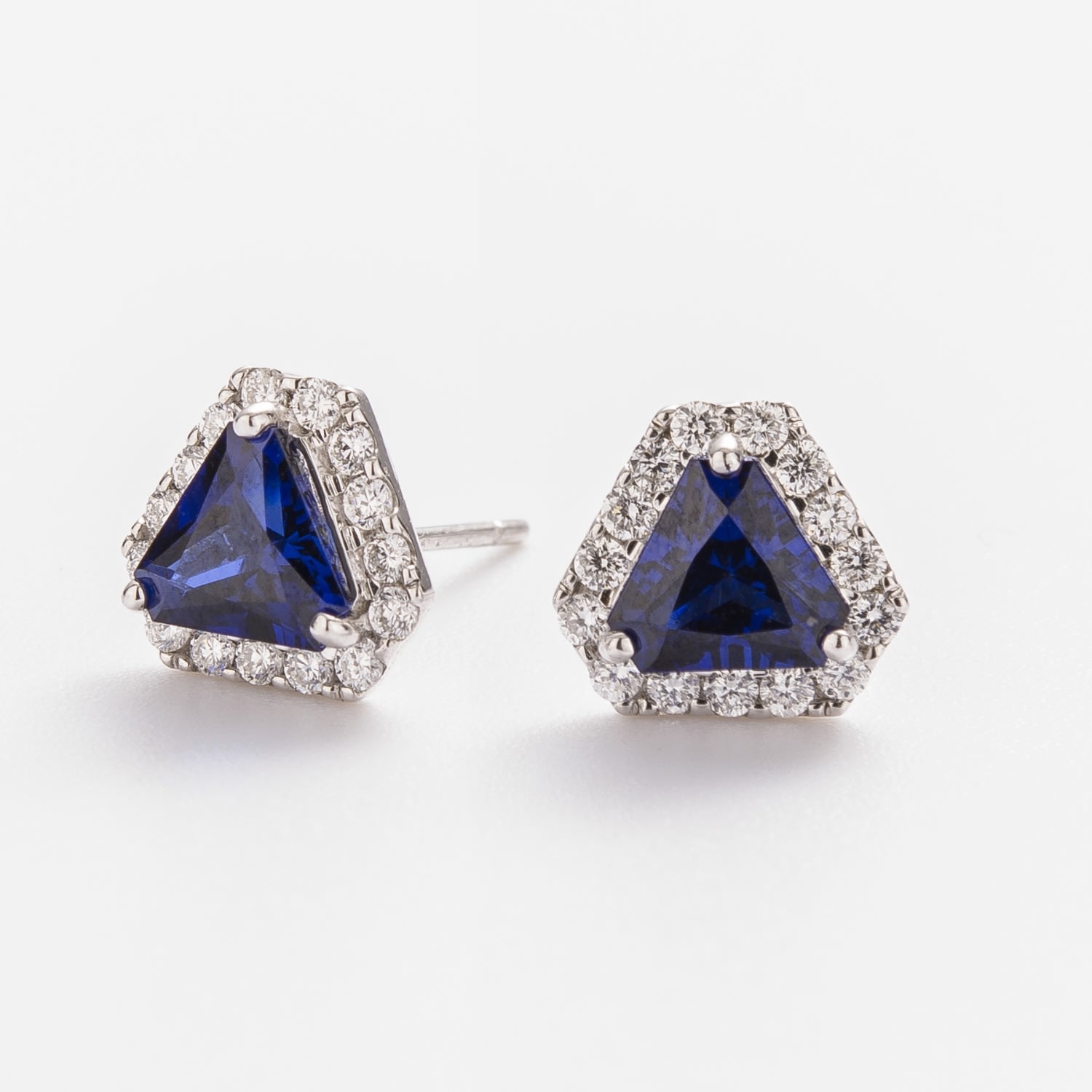 Women’s White / Blue Diana White Gold Earrings With Blue Sapphires & Diamonds Juvetti