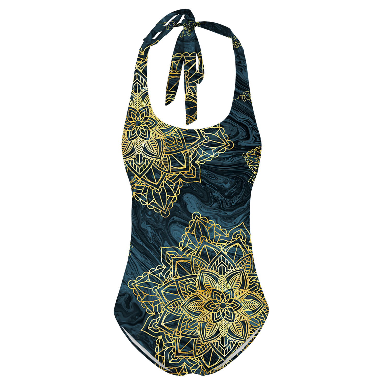 Aloha From Deer Women's Black / Gold Black Boho Open Back Swimsuit In Black/gold