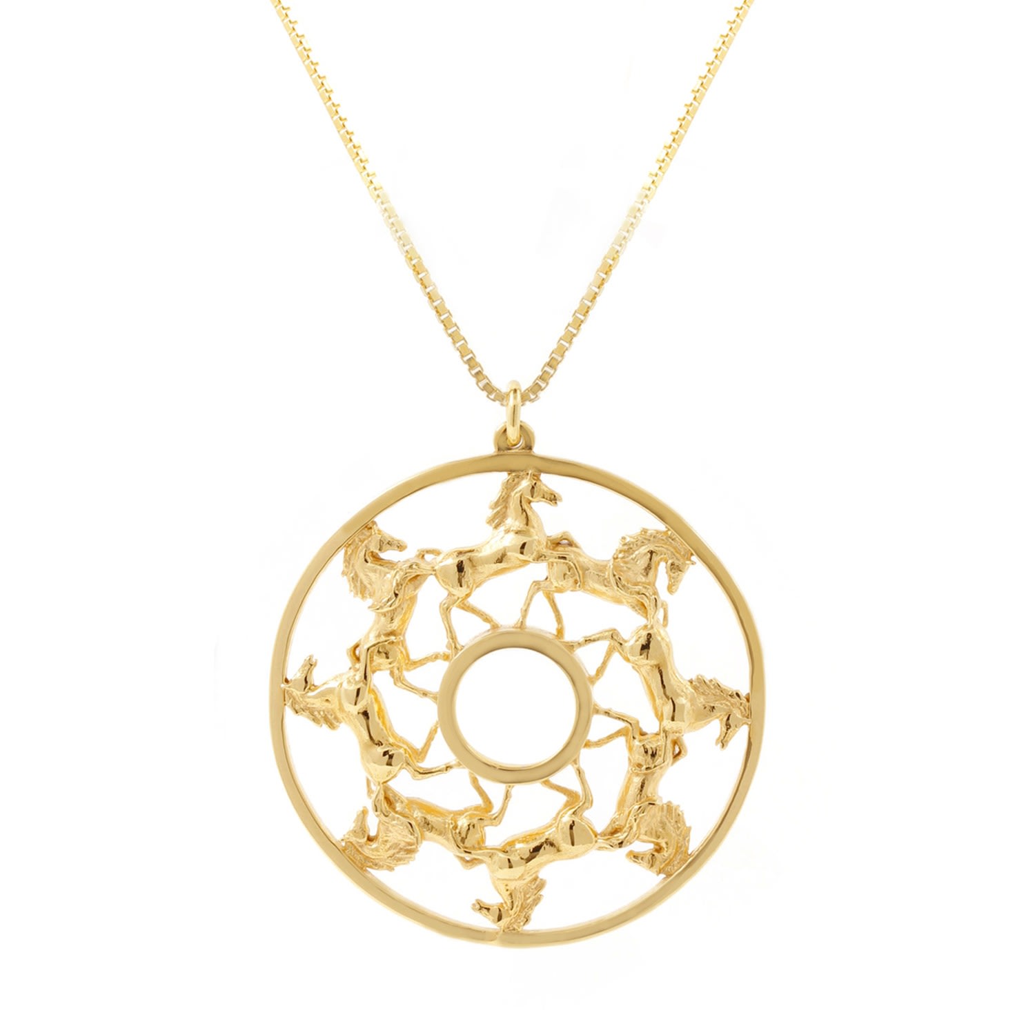 Lee Renee Women's Horse Medallion Necklace – Gold In Gold