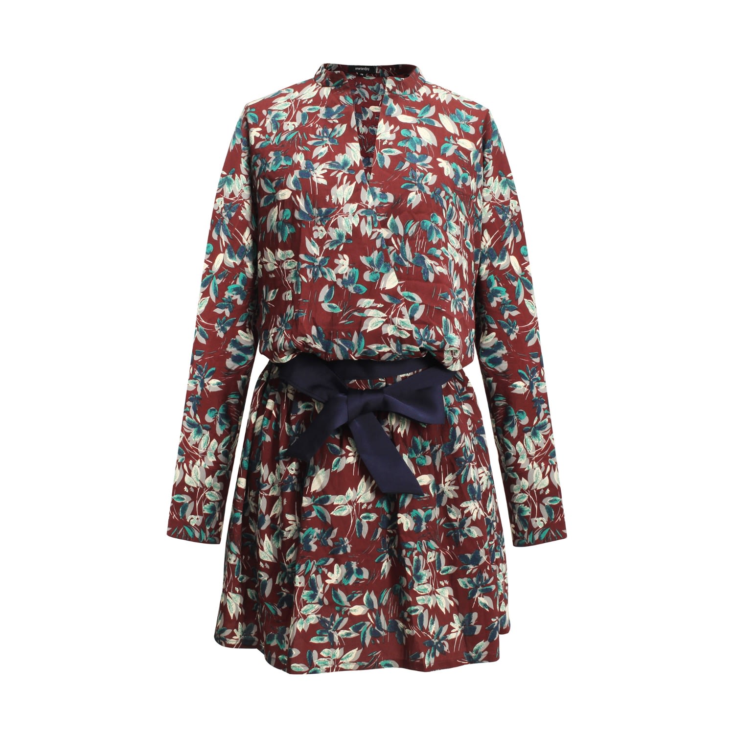 Smart And Joy Women's Pink / Purple Leaves Print Tunic Dress - Pink & Purple In Pink/purple