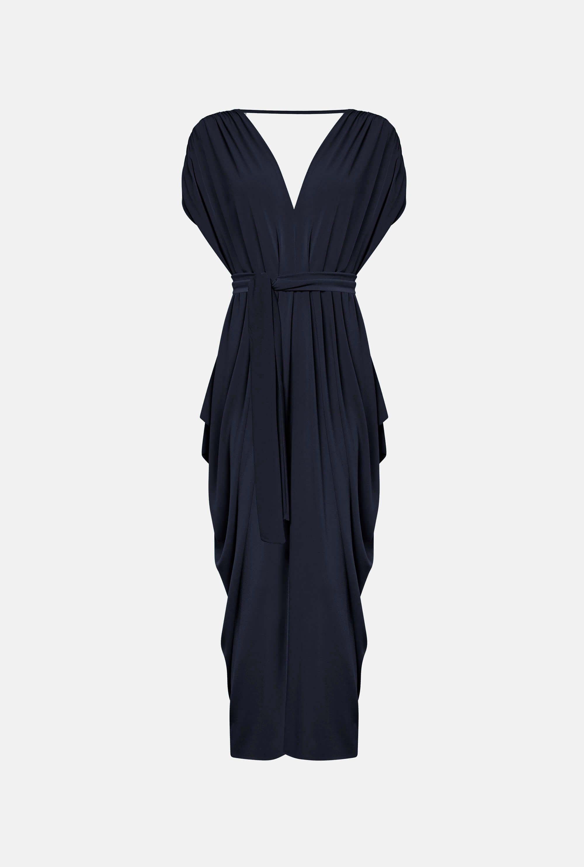 James Lakeland Women's Blue Draped Maxi Navy Dress