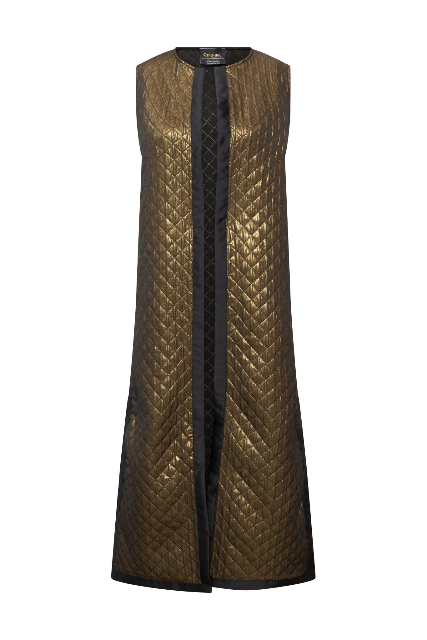 Byvinnik Women's Gold / Black Berlin Duster In Gold Quilt In Brown