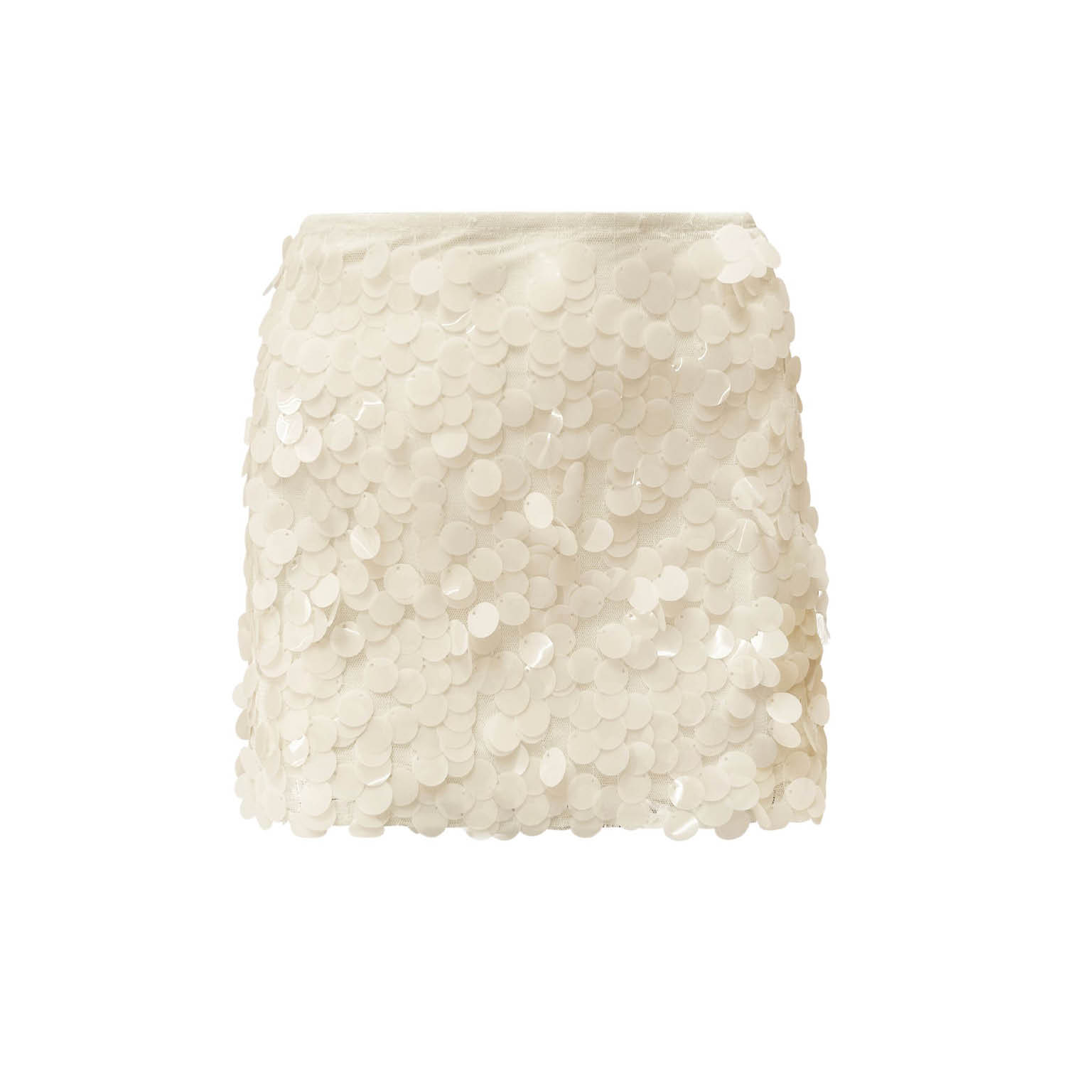 Ow Collection Women's Neutrals Pluto Sequin Mini Skirt In Beige