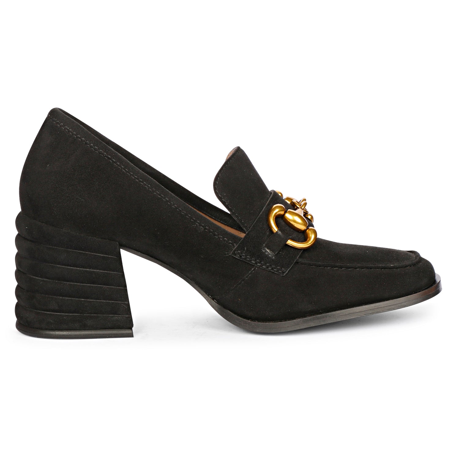 Saint G Women's  Vera Suede - Heeled Loafers - Black In Black