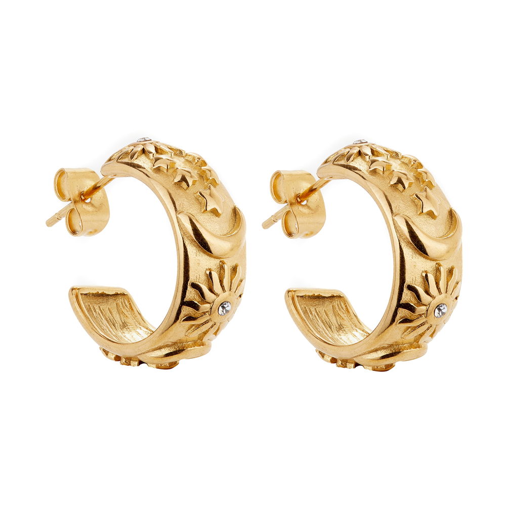 Women’s Gold You’re My Sun, Moon & Stars Hoops Ballinger