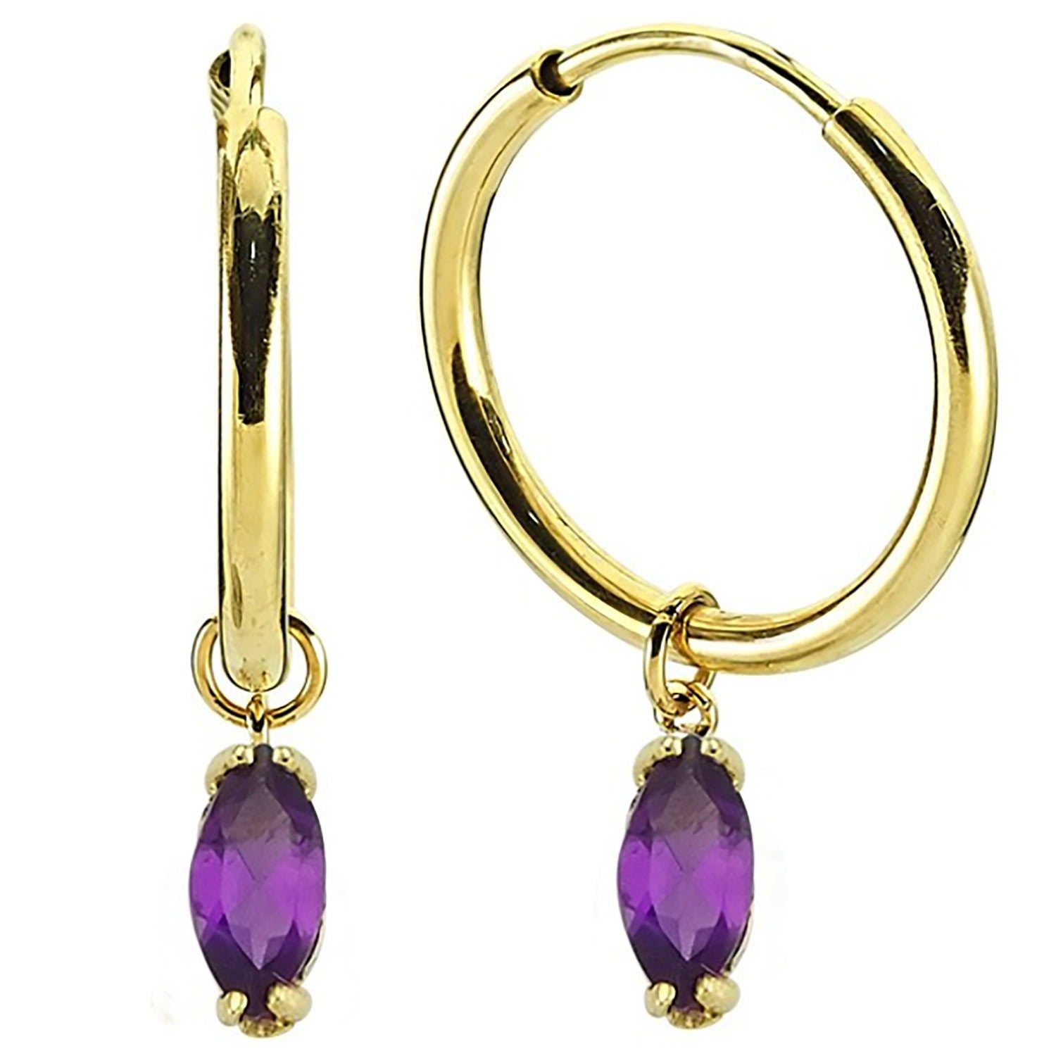 Ana Dyla Women's Pink / Purple / Gold Kissed Amethyst Hoops