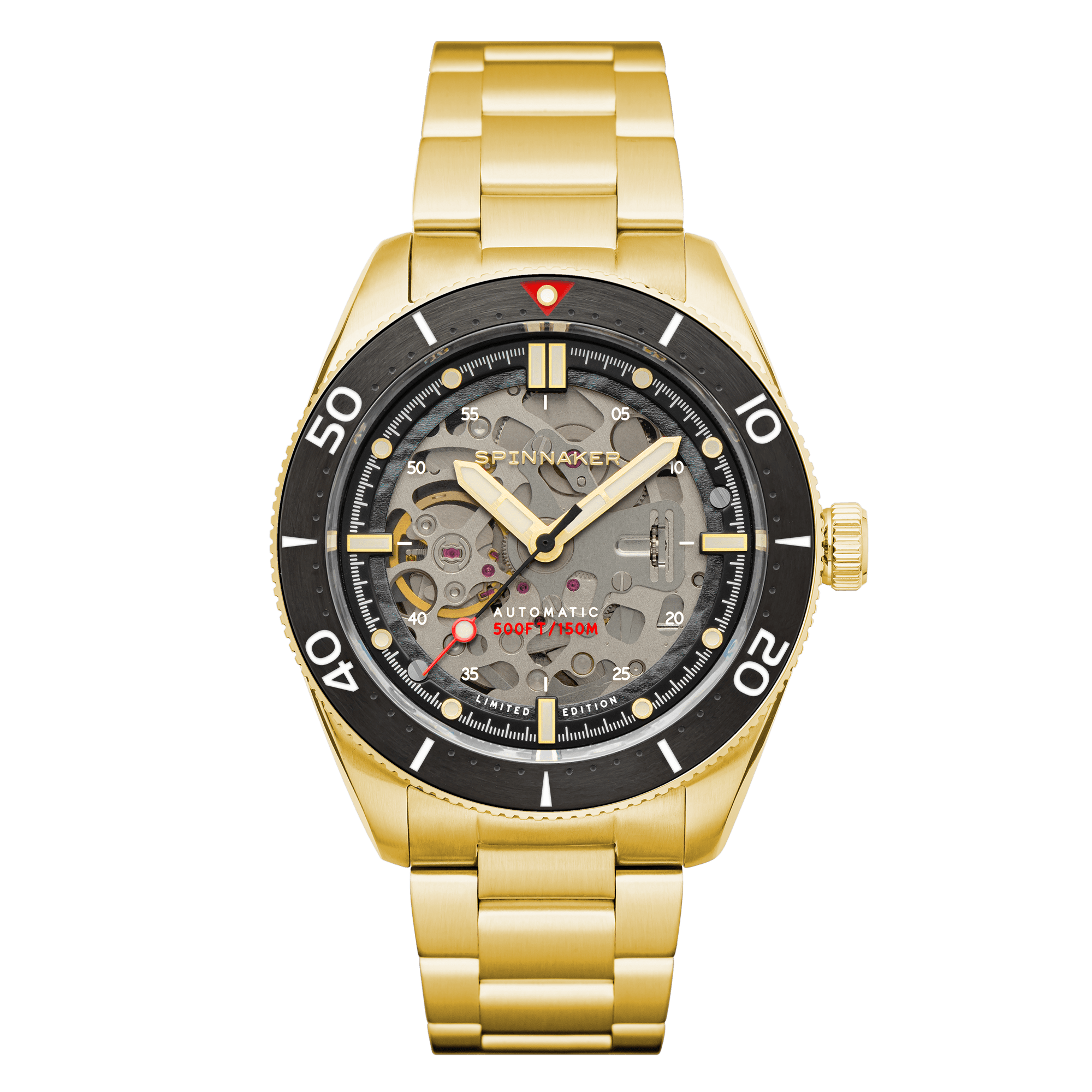 Spinnaker Croft Mid Size Men's Automatic Limited Edition Medallion Black Watch In Black