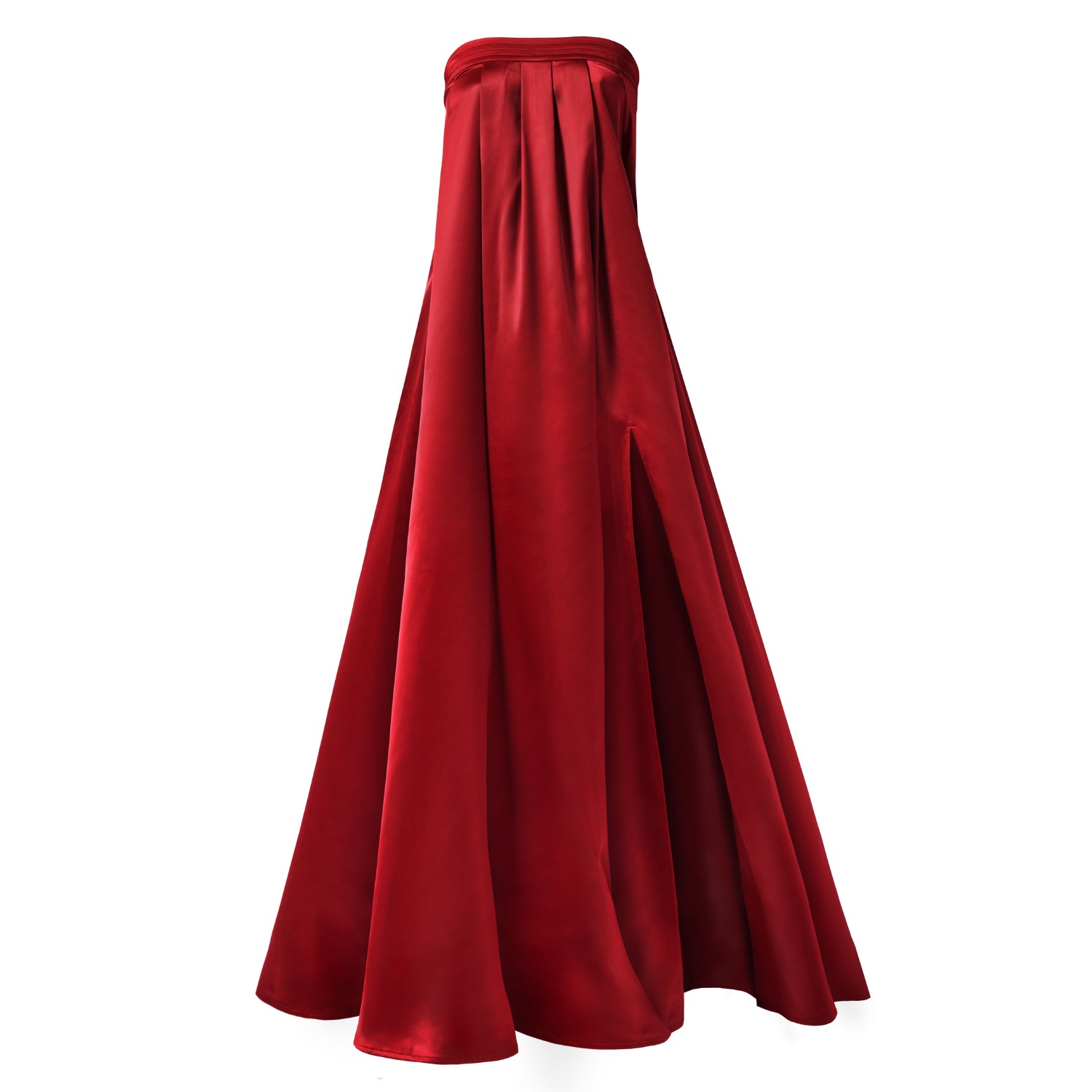 Women's Red Satin Maxi Dress - Long Silky Designer Gown | Large | Kargede