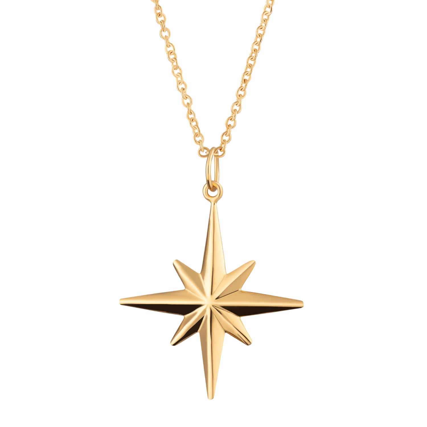 Women’s Gold Large Faceted Starburst Necklace With Slider Clasp Scream Pretty