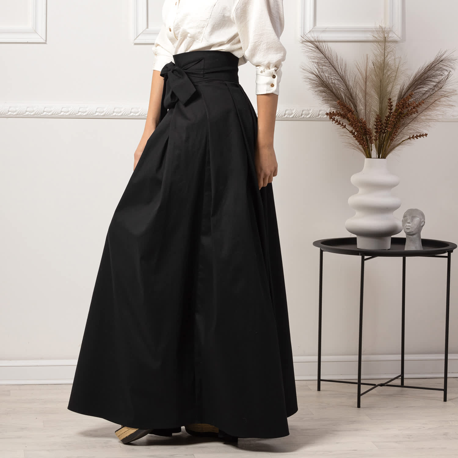 スカート musinsastandardwoman Women's Maxi Skirt Black MWBKS705-BK MAXI SKIRT/BLACK – MYNE
