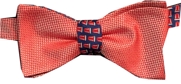 Lazyjack Press Men's The Mullet Reversible Bow Tie In Red In Red