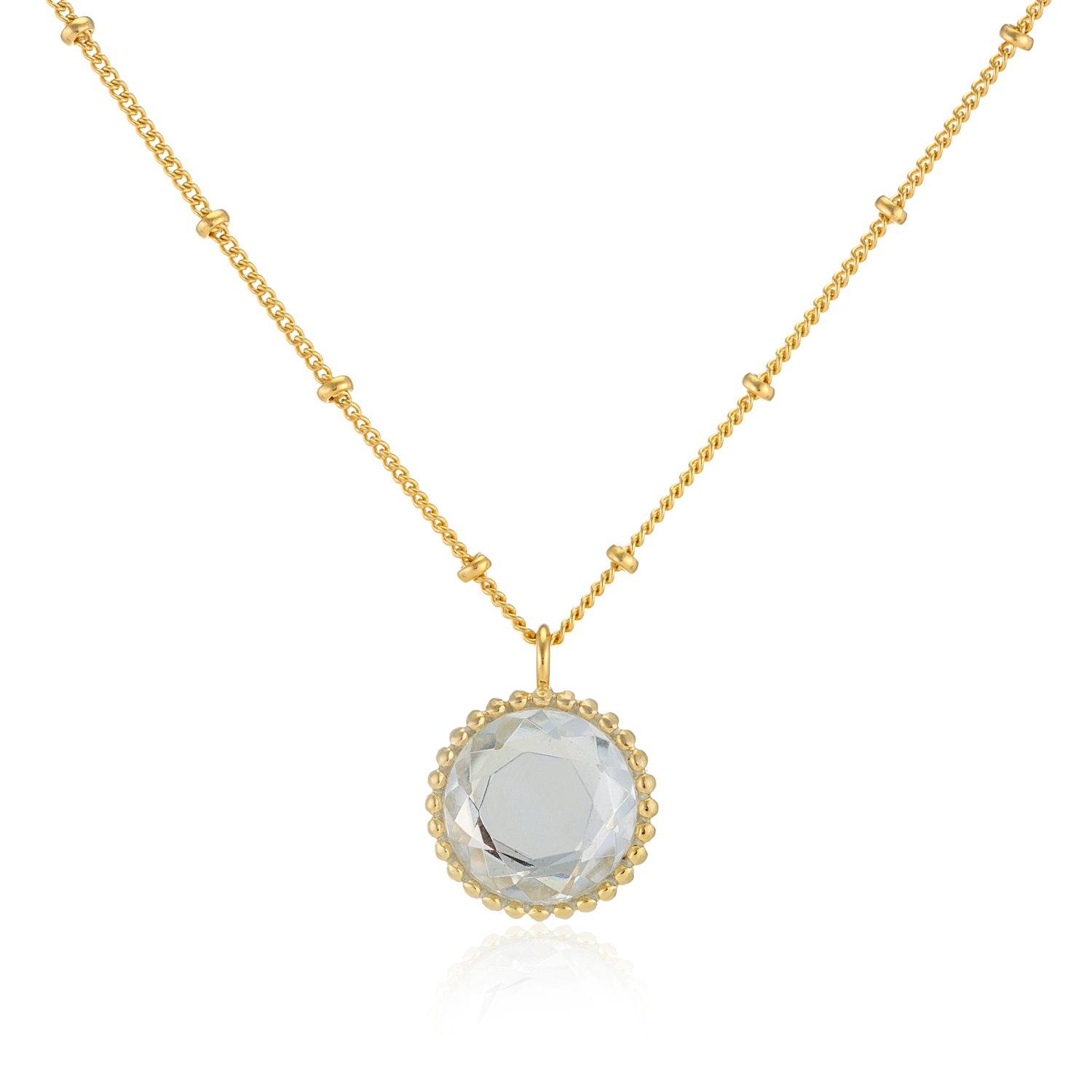 Auree Jewellery Women's Gold / White Barcelona April Birthstone Gold Necklace Crystal In Multi