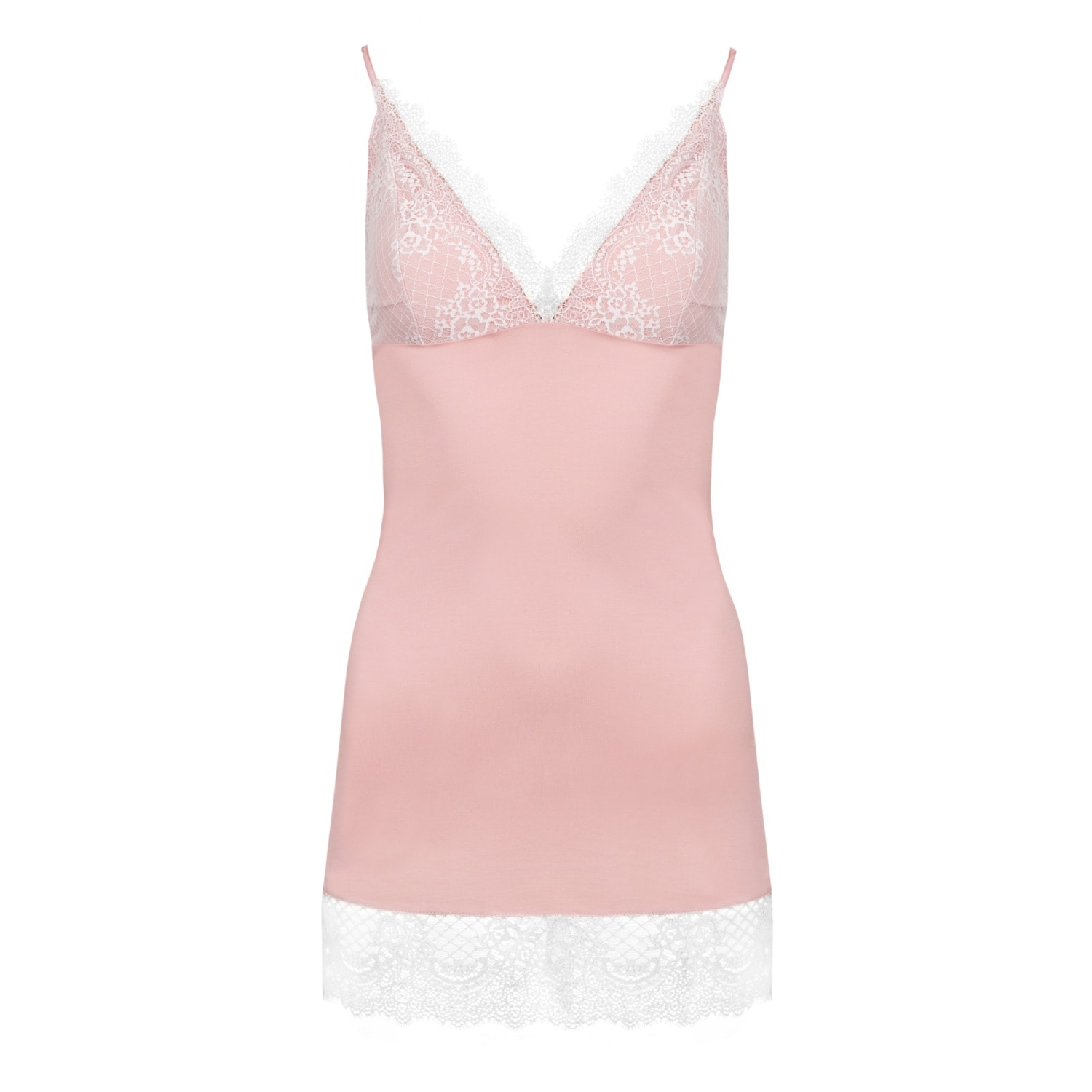 Oh!zuza Night&day Women's Pink / Purple Lace Back Viscose Chemise Nightdress - Dusty Pink In Pink/purple