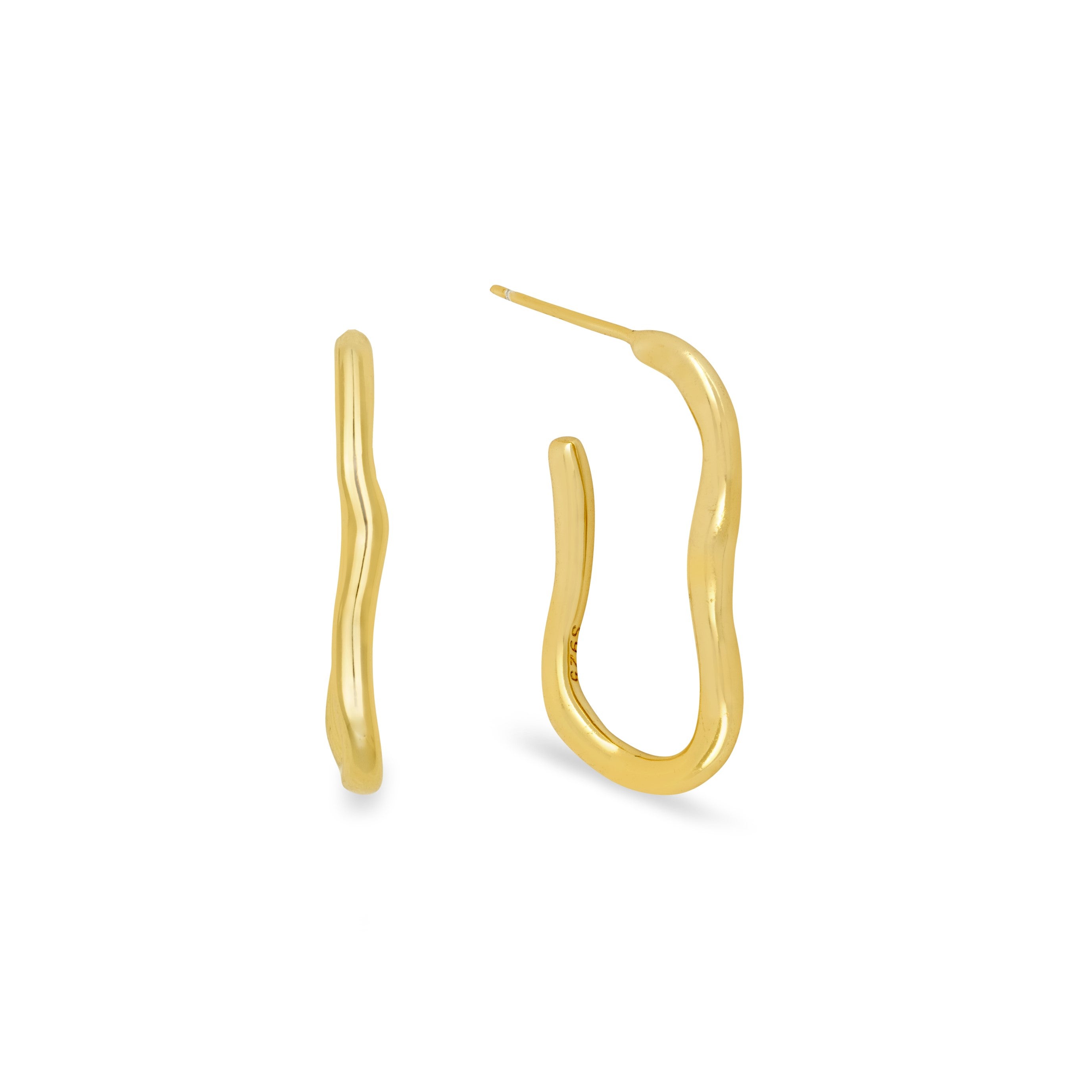 Gold Trip Women's Ripple Hoop Earrings In Gold In Gold