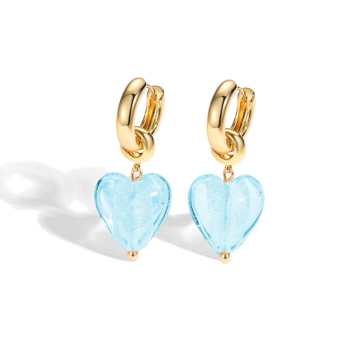 Women’s Blue Esmée Aquamarine Glaze Heart Dangle Earrings Classicharms