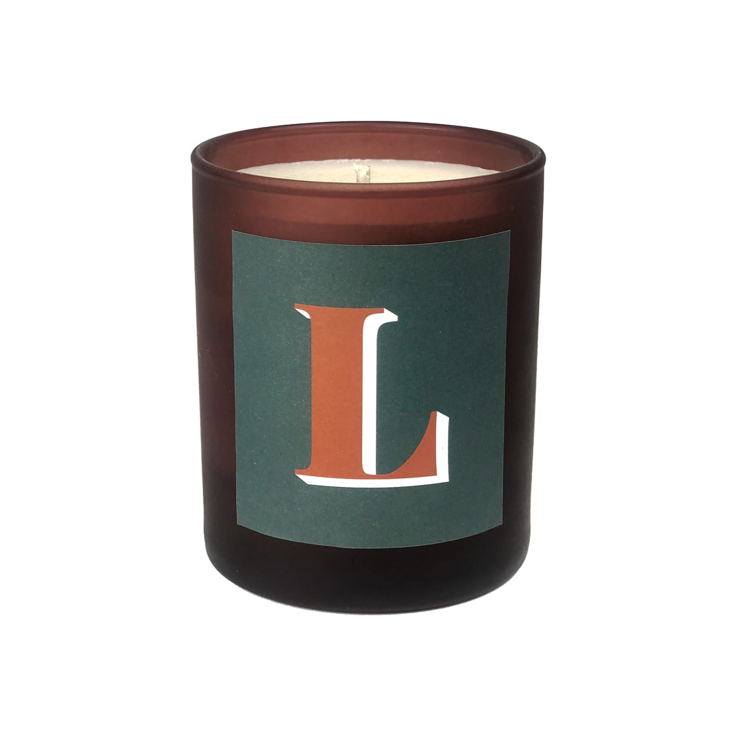 Little Karma Co. Ltd Green Initial L Candle - Kefi Refillable Large Alphabet Candle In Multi