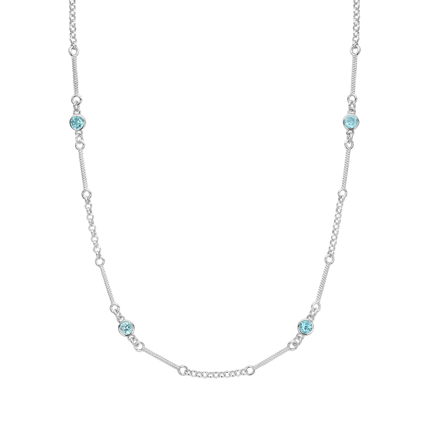 Zoe And Morgan Women's Blue / Silver Azalea Necklace Silver Blue Apatite