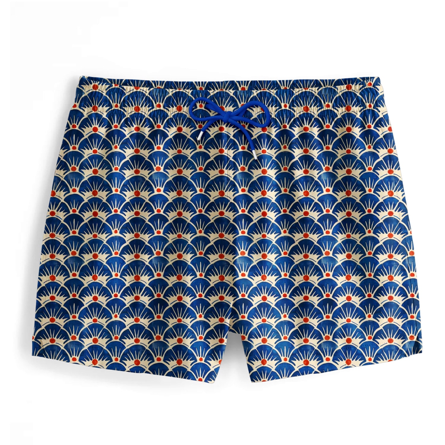 Aloha From Deer Men's Blue / Red / White Geometric Sunset Swimming Shorts In Blue/red/white