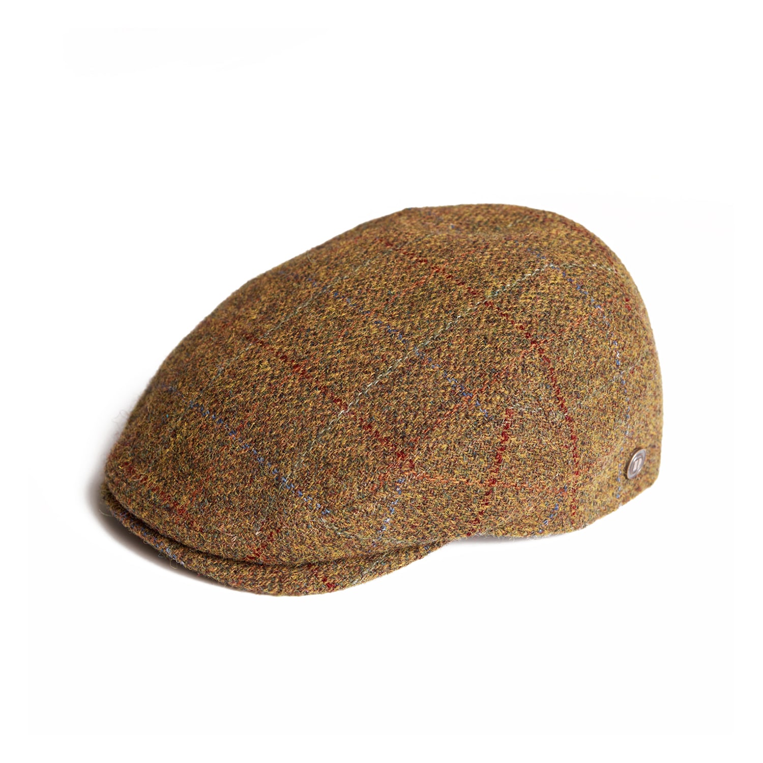Dasmarca Hats Men's Gold Justin Meadow Harris Tweed Flat Cap Made In Italy In Gold