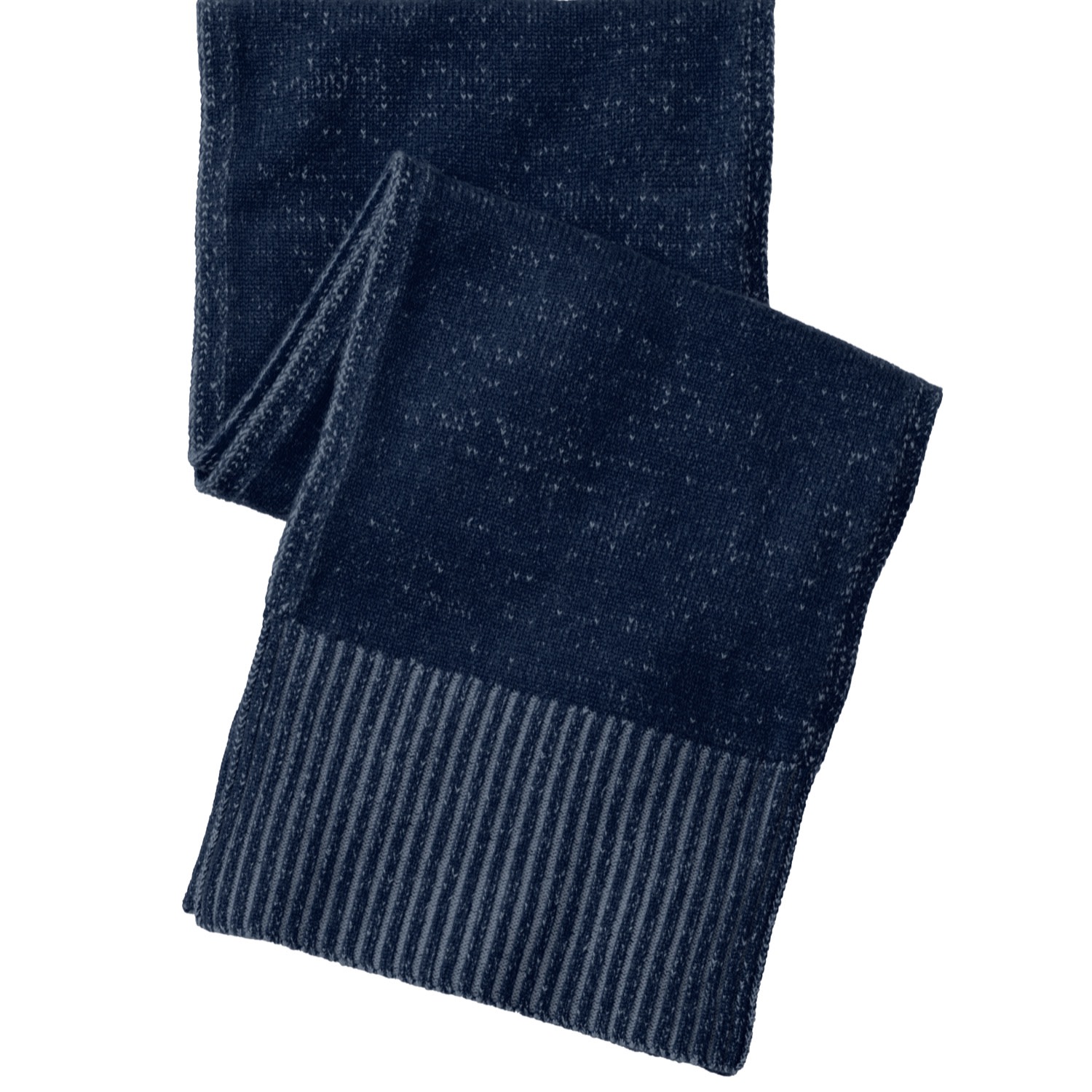 Salts Women's Unisex Scarf With Rib Trim - Navy & Denim Blue