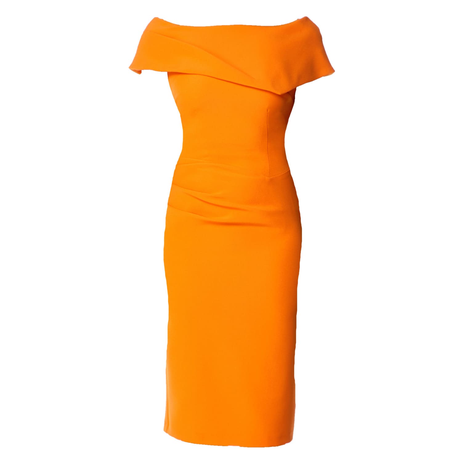 orange crepe dress