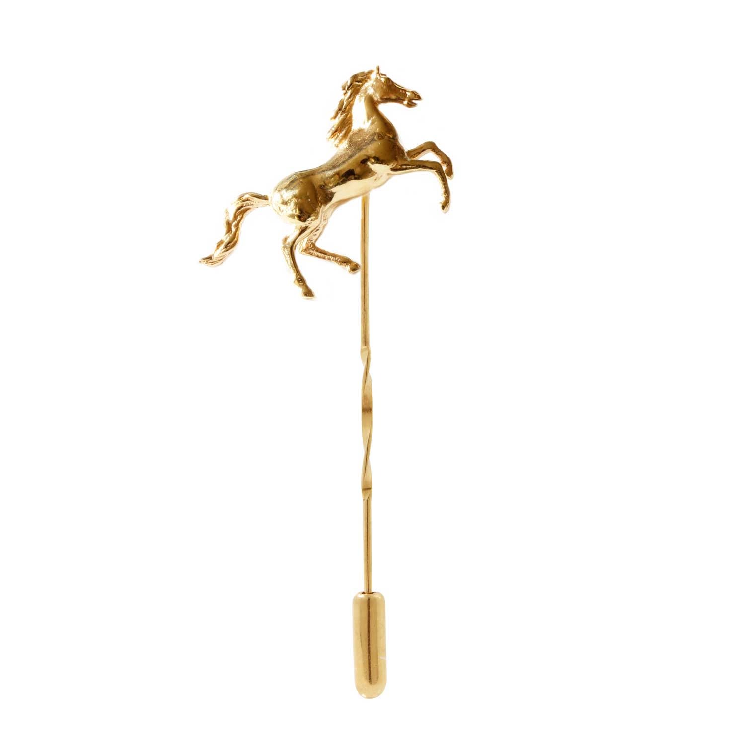 Men’s Horse Tie Pin - Twist Tie Pin - Gold Lee Renee