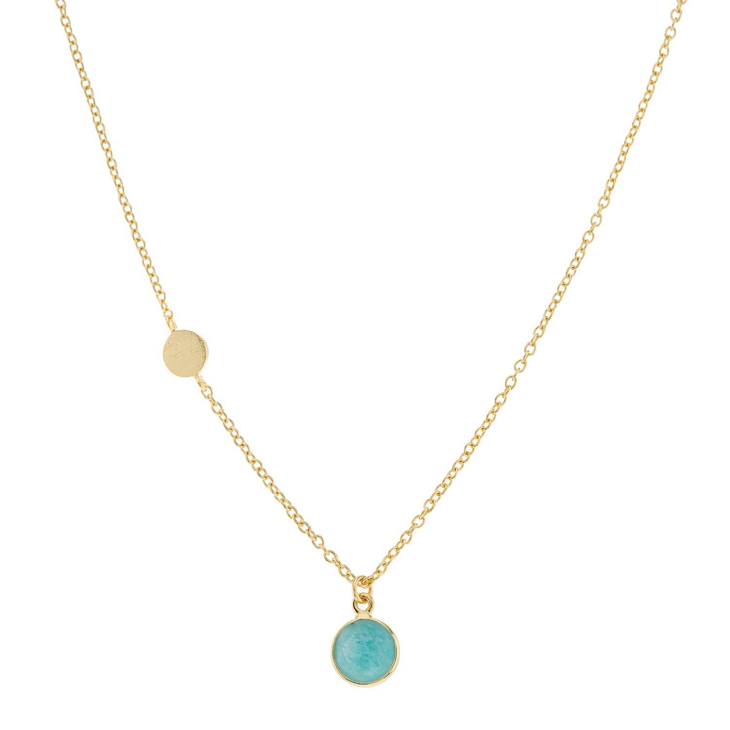 Auree Jewellery Women's Green / Blue Salina Gold Vermeil Disc & Amazonite Necklace