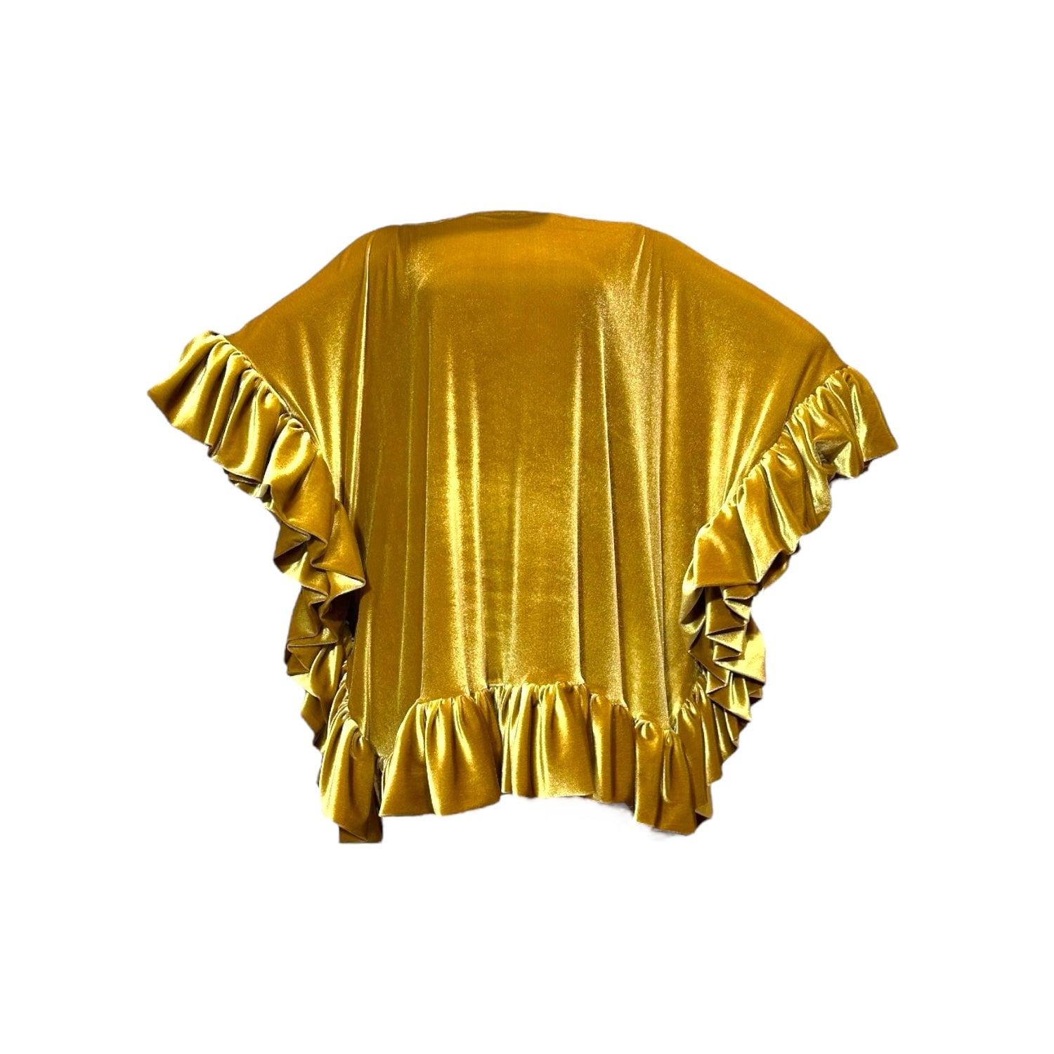 Julia Clancey Women's Gold Mini Ruffle Mustard Dress In Green