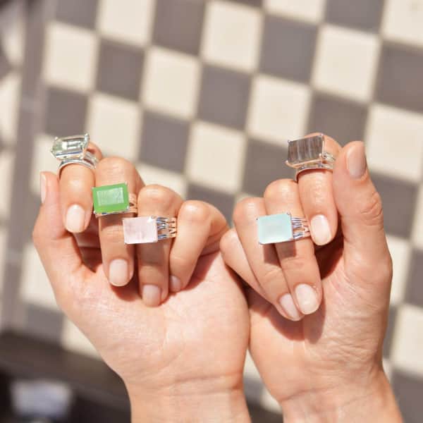 Neola Pietra Sterling Silver Cocktail Ring With Labradorite Gemstone In Cocktail