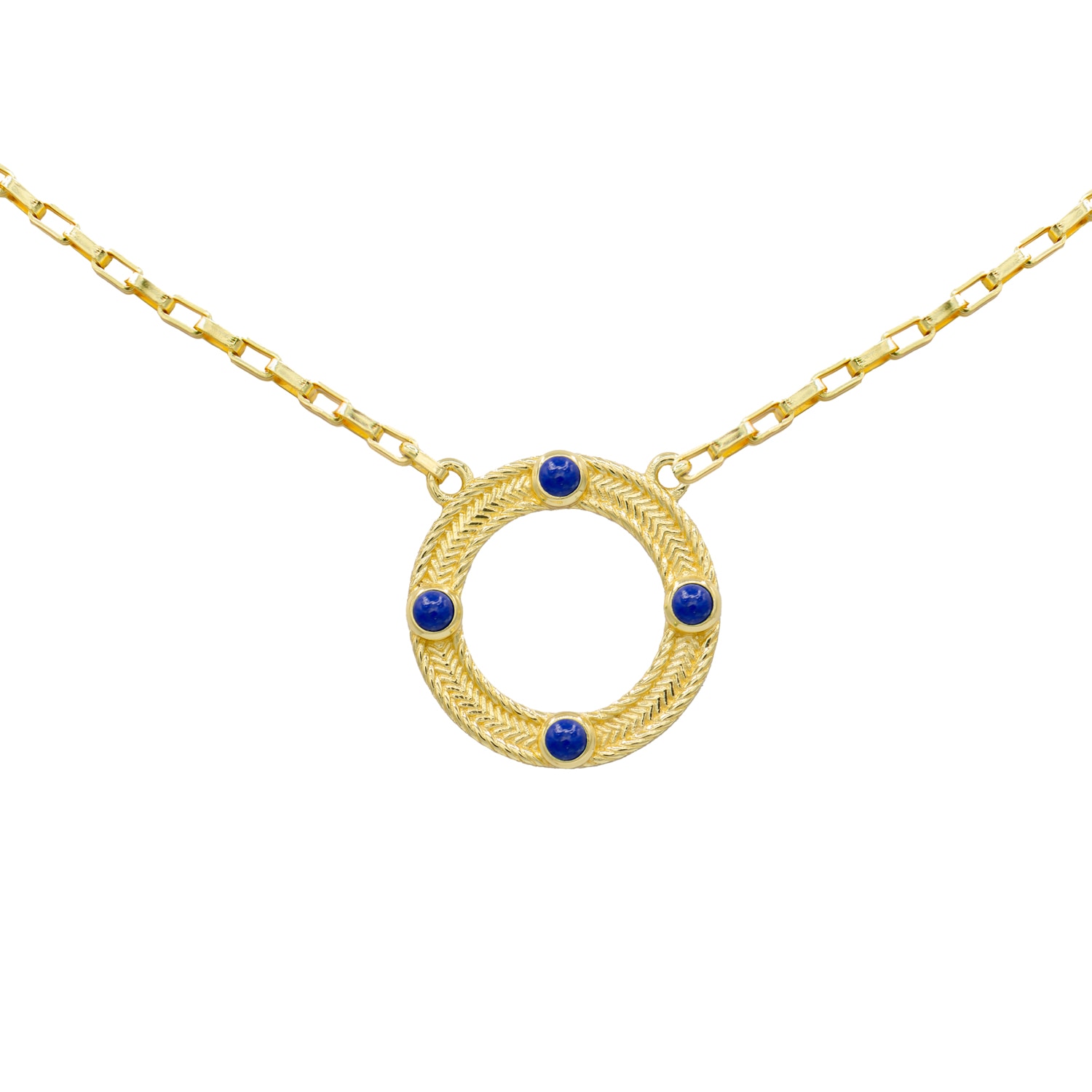 Marcia Moran Women's Green Aspen Open Circle Necklace In Lapis In Green