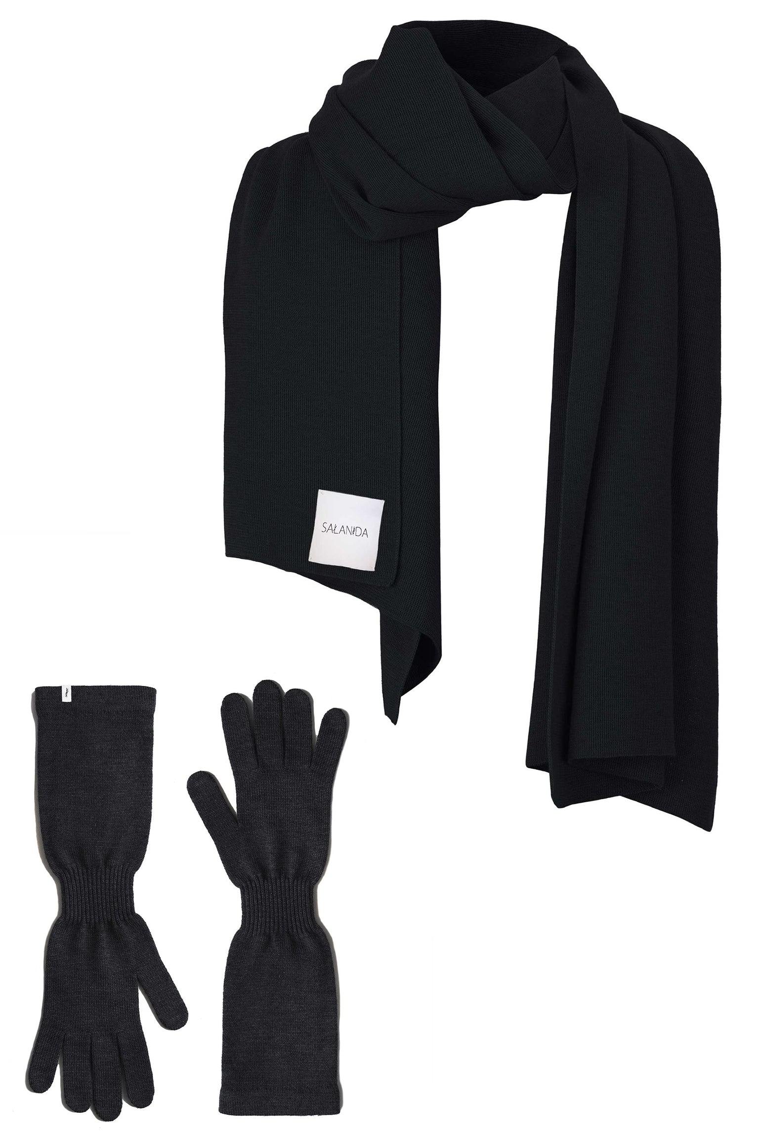 Salanida Women's Via 100% Merino Set Black In Black