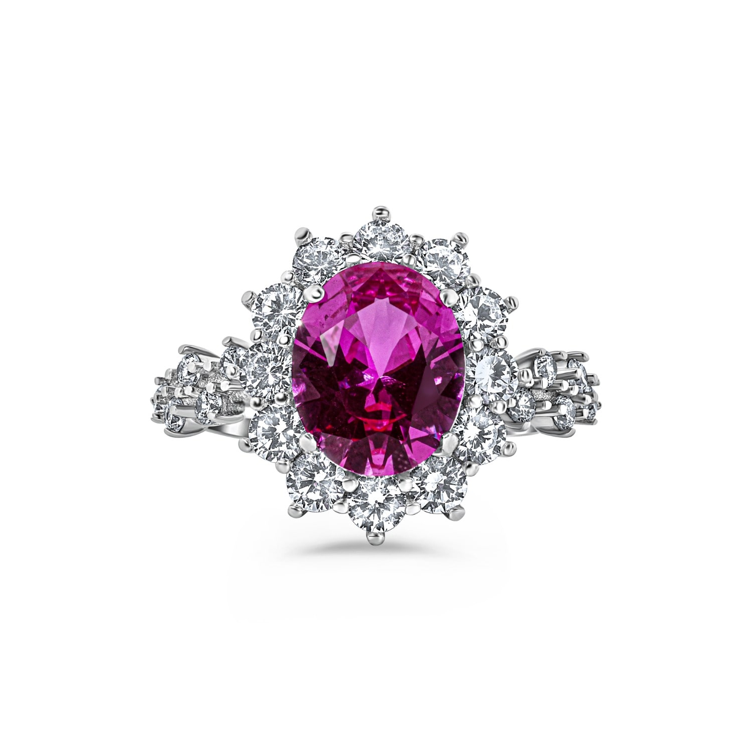 Viviana Halil Women's Pink / Purple / Silver The Lucia Premium Zirconia Ring In Sterling Silver