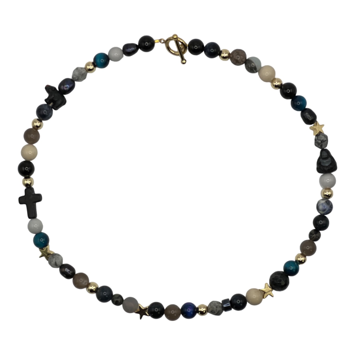 Men’s Gold / Black / Blue Wondering Necklace Cloud Haven