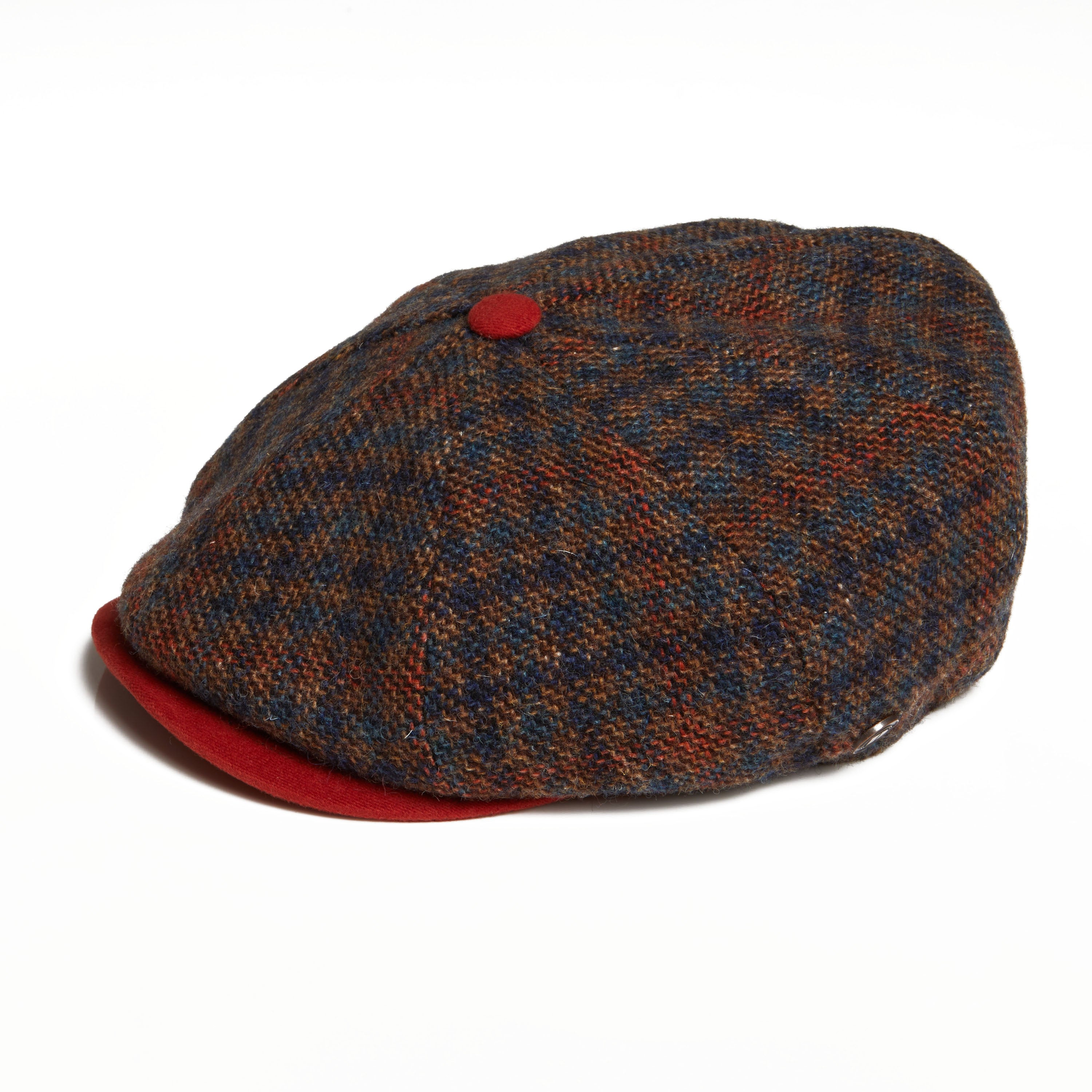 Dasmarca Hats Men's Archie Terra Red Tweed Italian Bakerboy Eight Piece Cap In Red