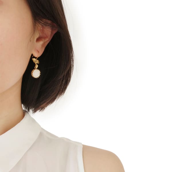 Poporcelain Mini Porcelain Moonlight Rose Drop Earrings In Drop