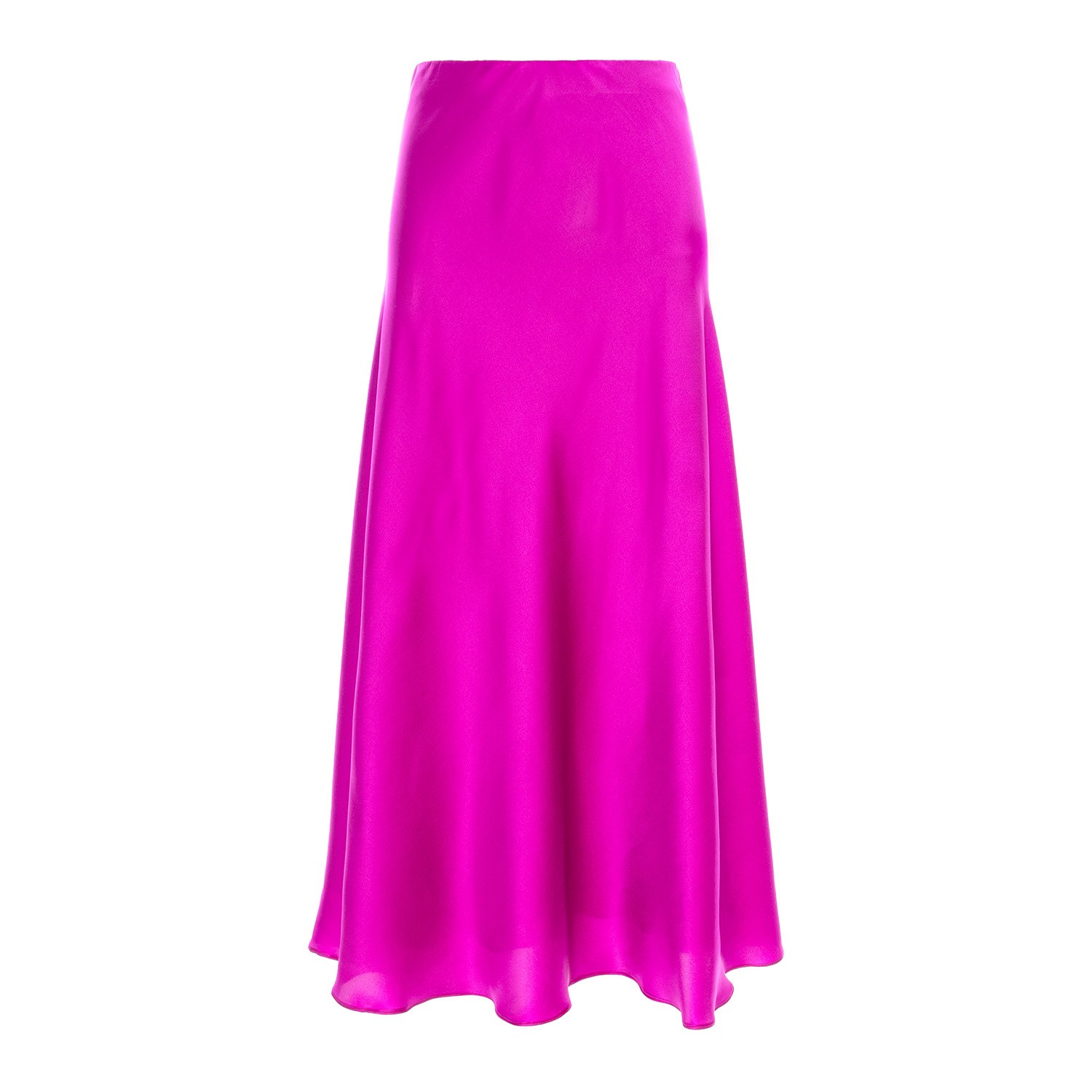 Women's Pink Silk Midi Skirt In Raspbery Rose | Extra Large | Izabela Mandoiu