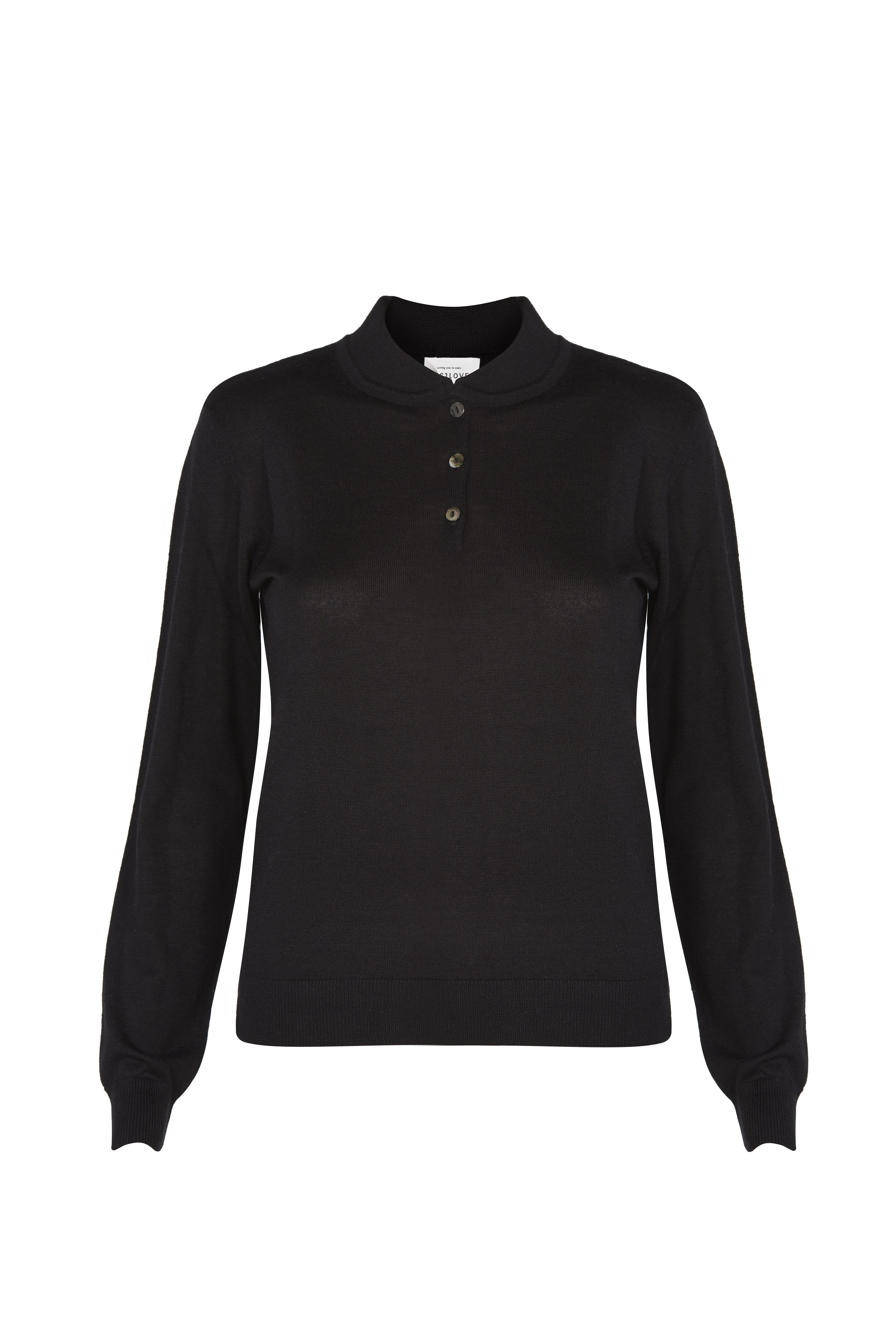 Justlove Women's Cashmere/silk Top Buttons Black In Black