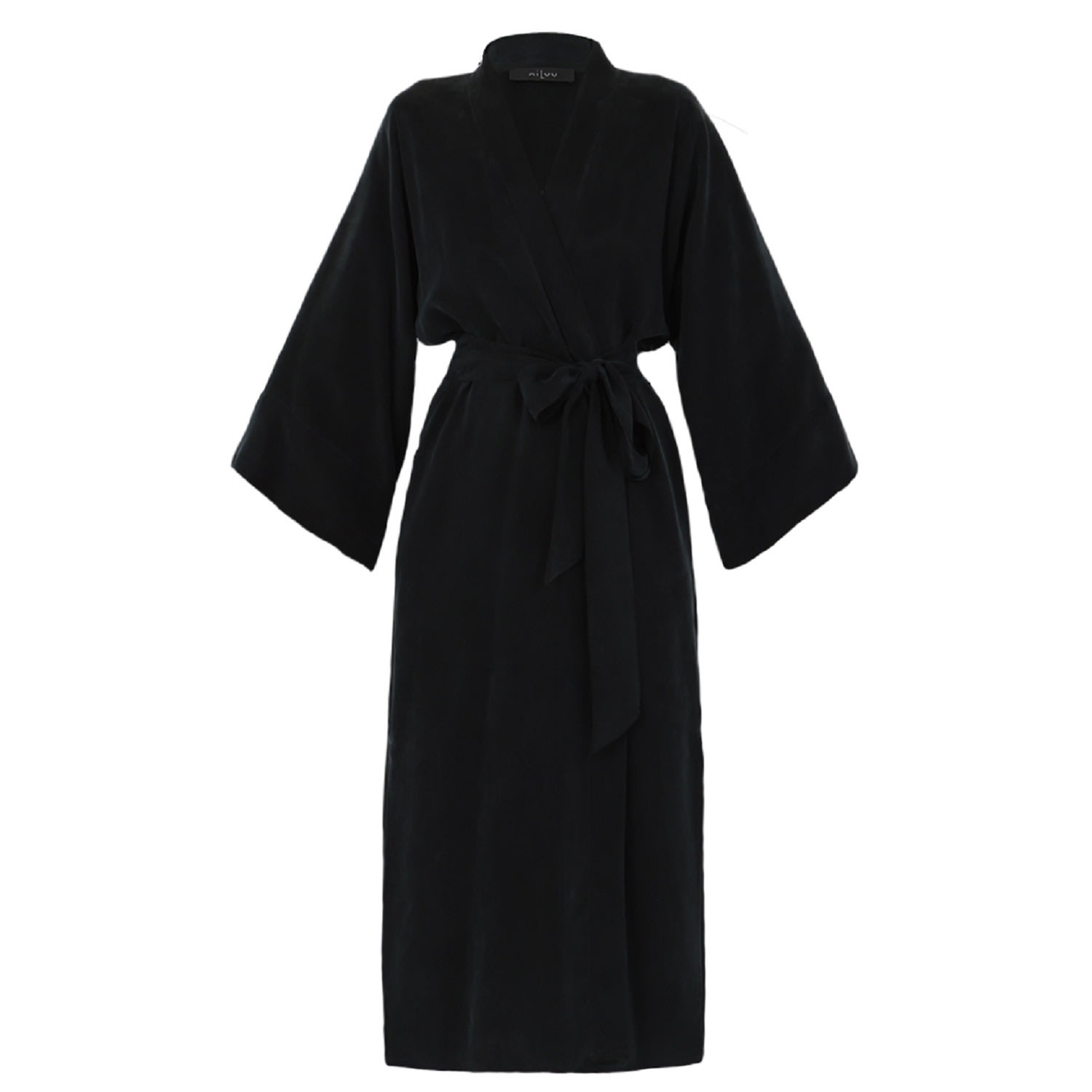Niluu Black Noir Women's Kimono Robe In Black