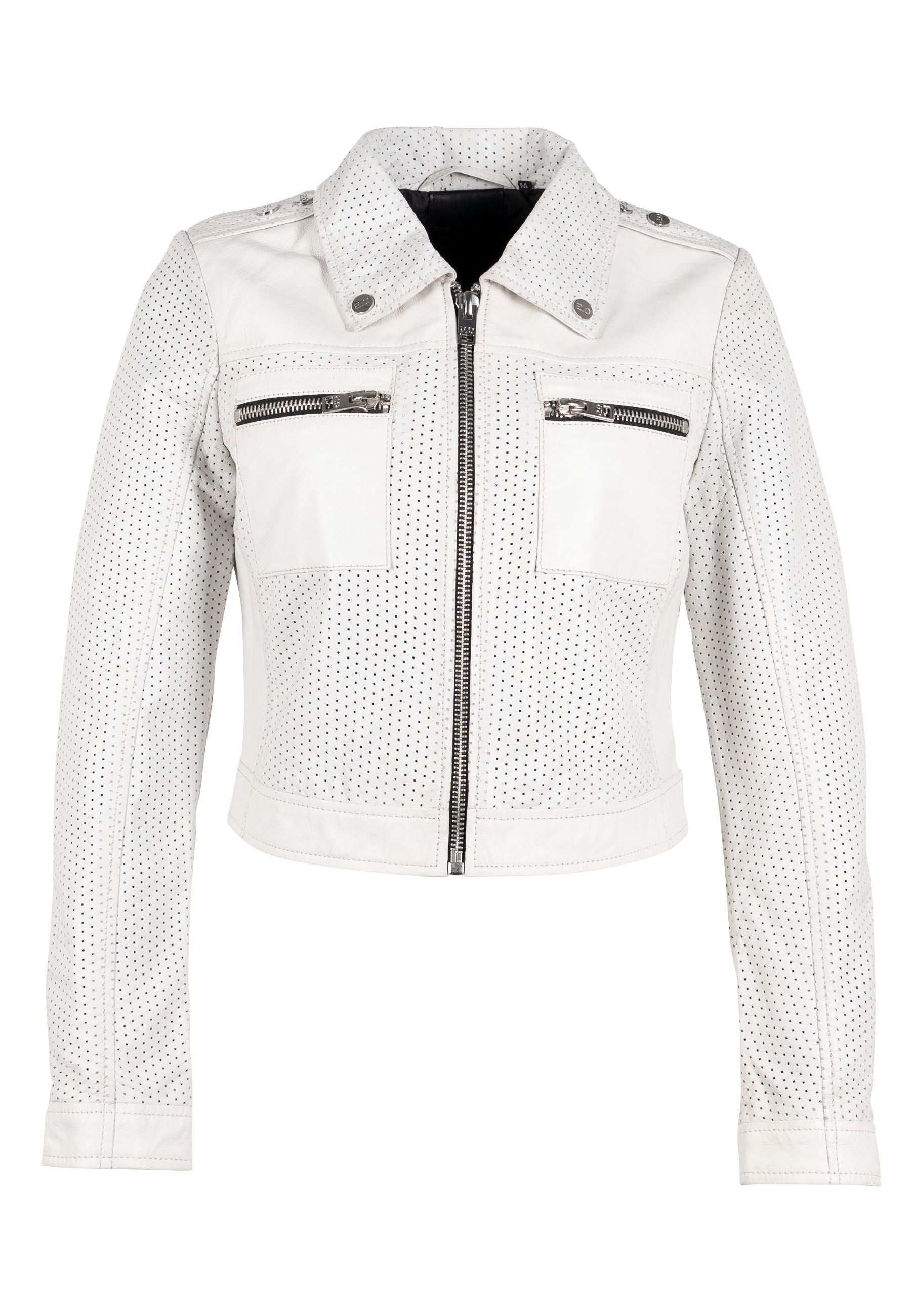 Mauritius Women's Shala Rf Leather Jacket, White In Black