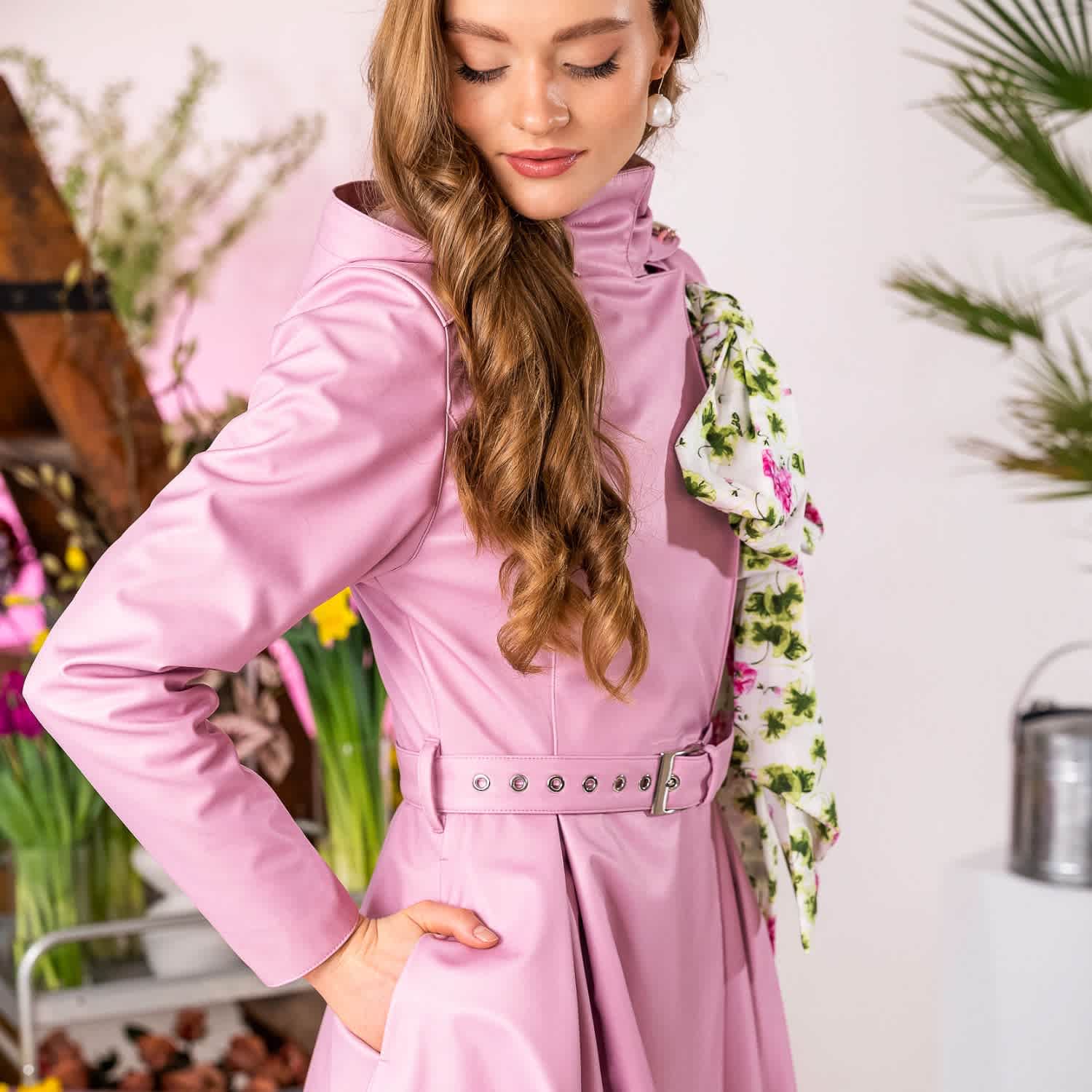 Pink Trench Coat: Rosie Bow | RainSisters | Wolf & Badger