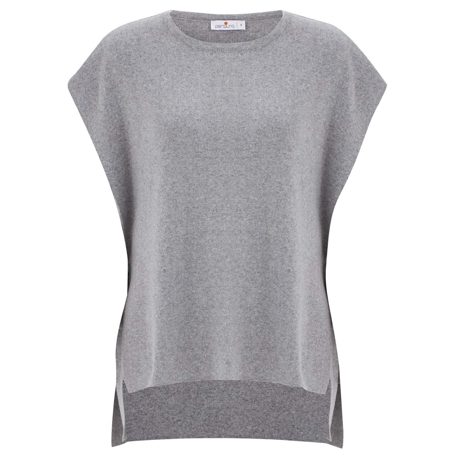 Peraluna Women's Side-laced Loose Cashmere Blend Sleeveless Poncho In Grey In Grey