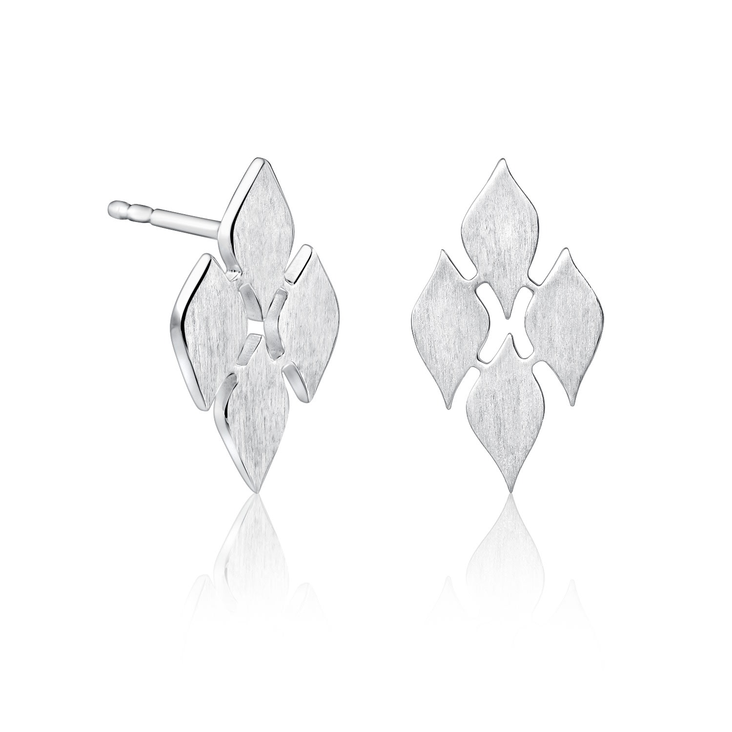 Women’s Thalia Stud Earrings In Sterling Silver With Satin Finish Lustre & Love