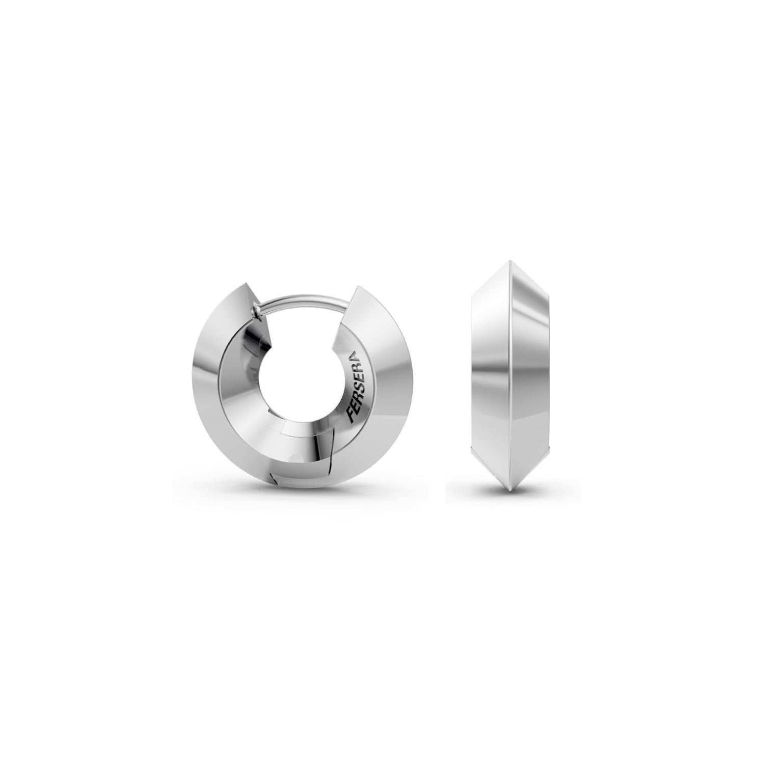 Fersera Women's Sculptura Circle Earrings - Silver