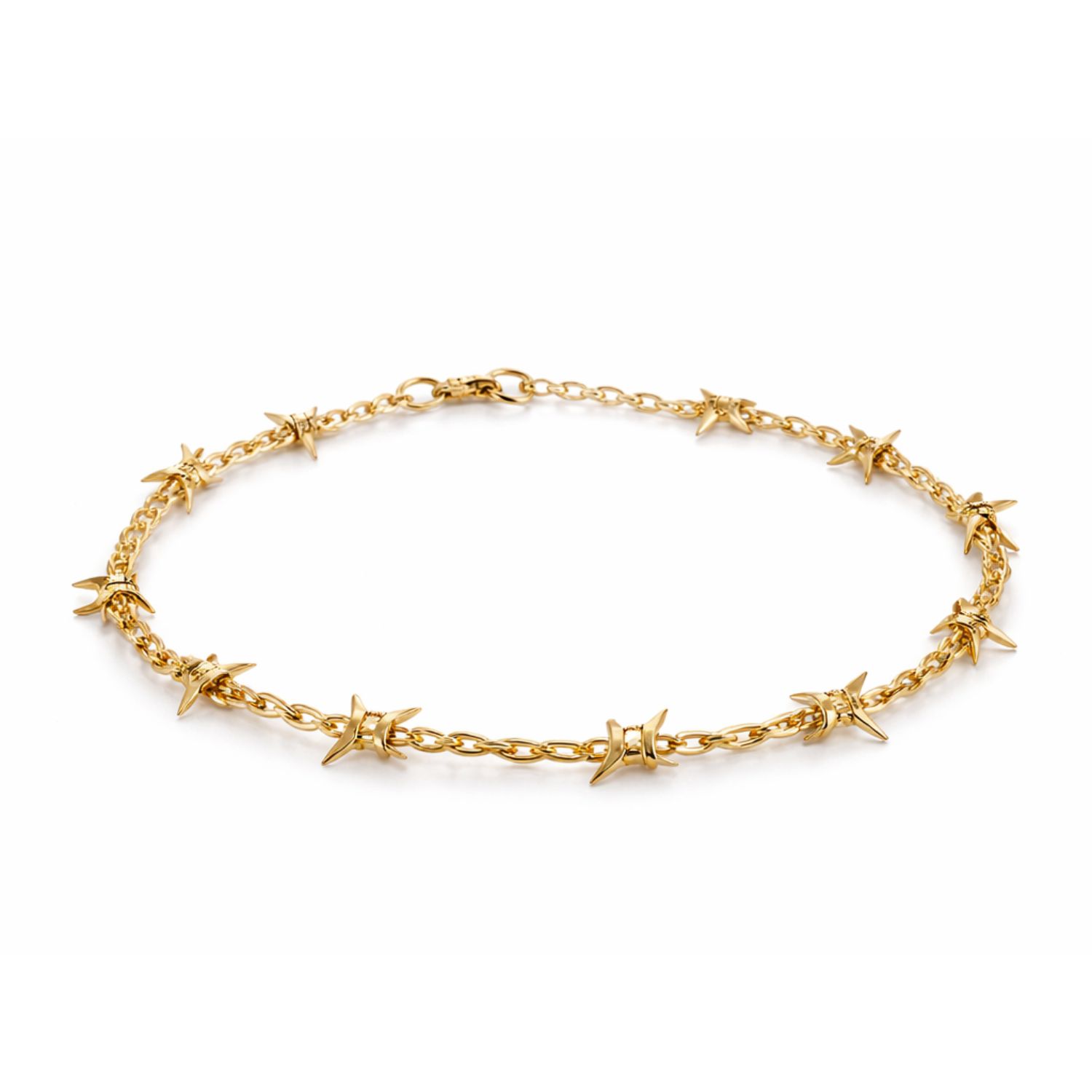 Born In Exile Women's Barbwire Chain Necklace Gold