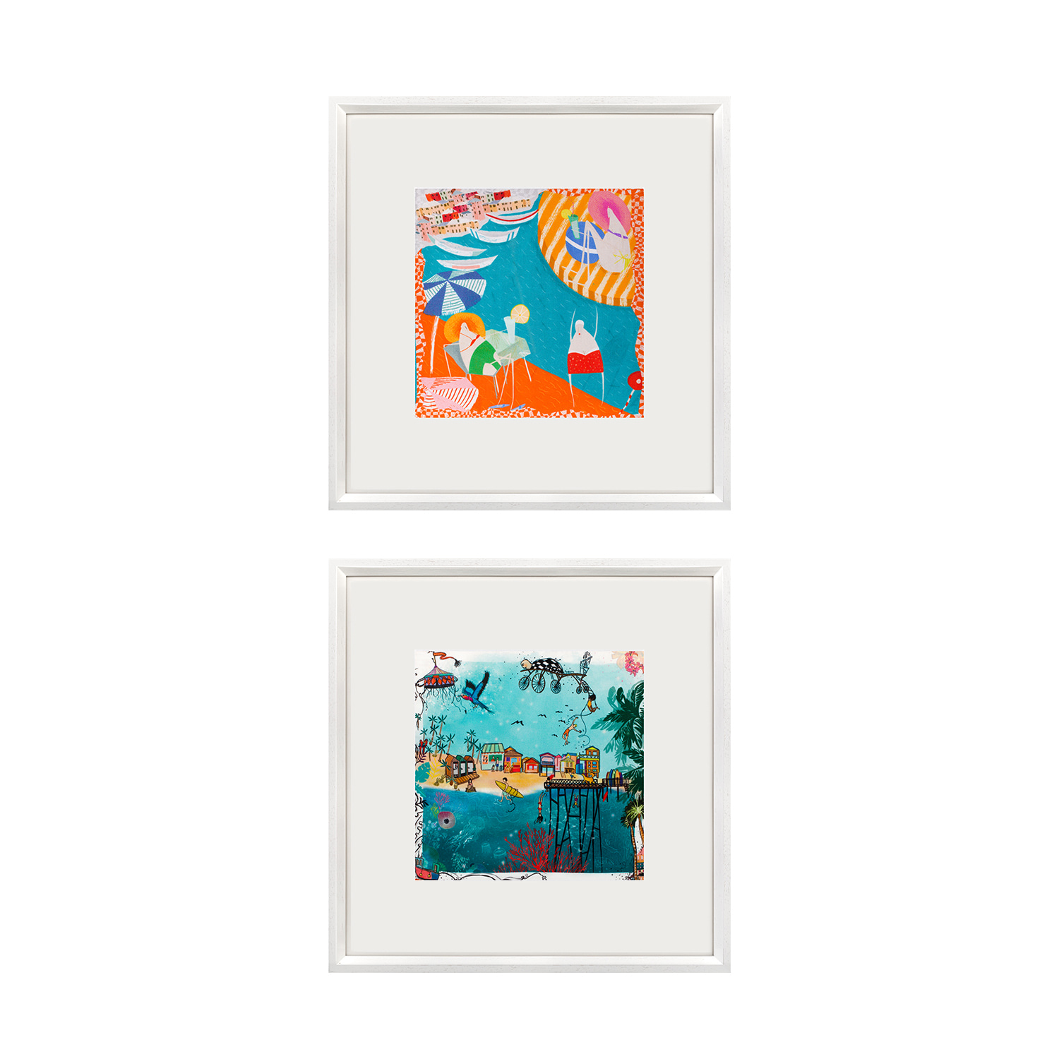 Un Poco Hawaii And Amalfi Beach Framed Silk