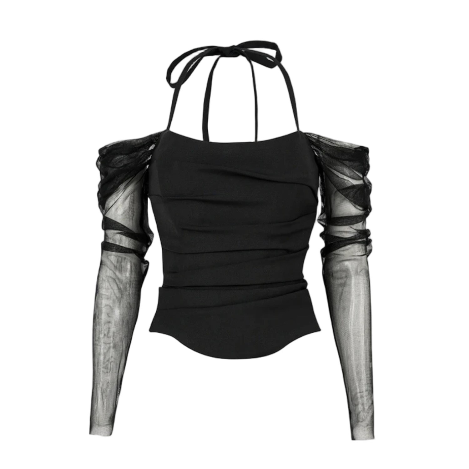Alina Cernatescu Women's Stark Black Wool  & Silk Tulle  Wine And  Dine Corset