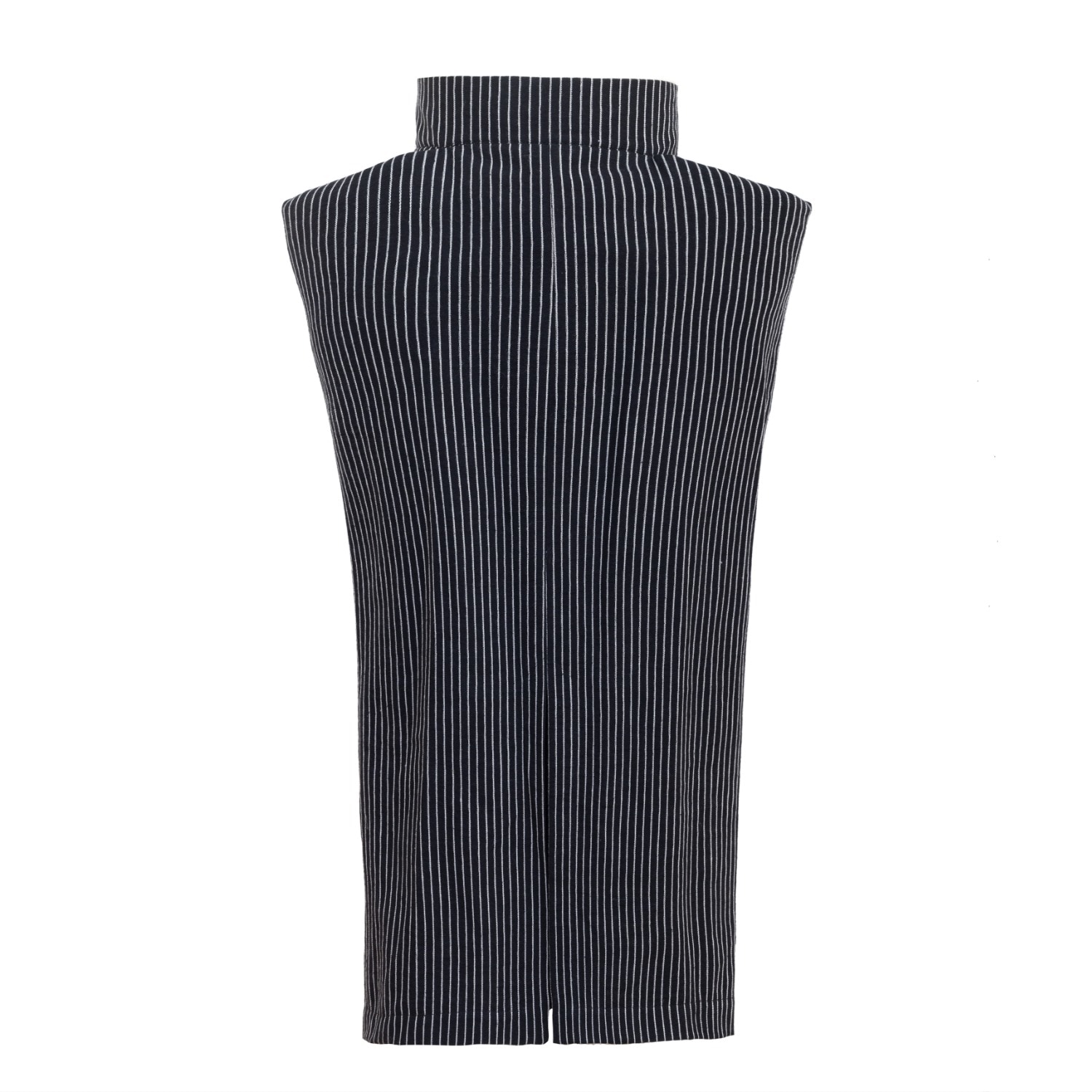Julia Allert Women's Black / White Pinstripe Midi Skirt With Front Slit Black In Black