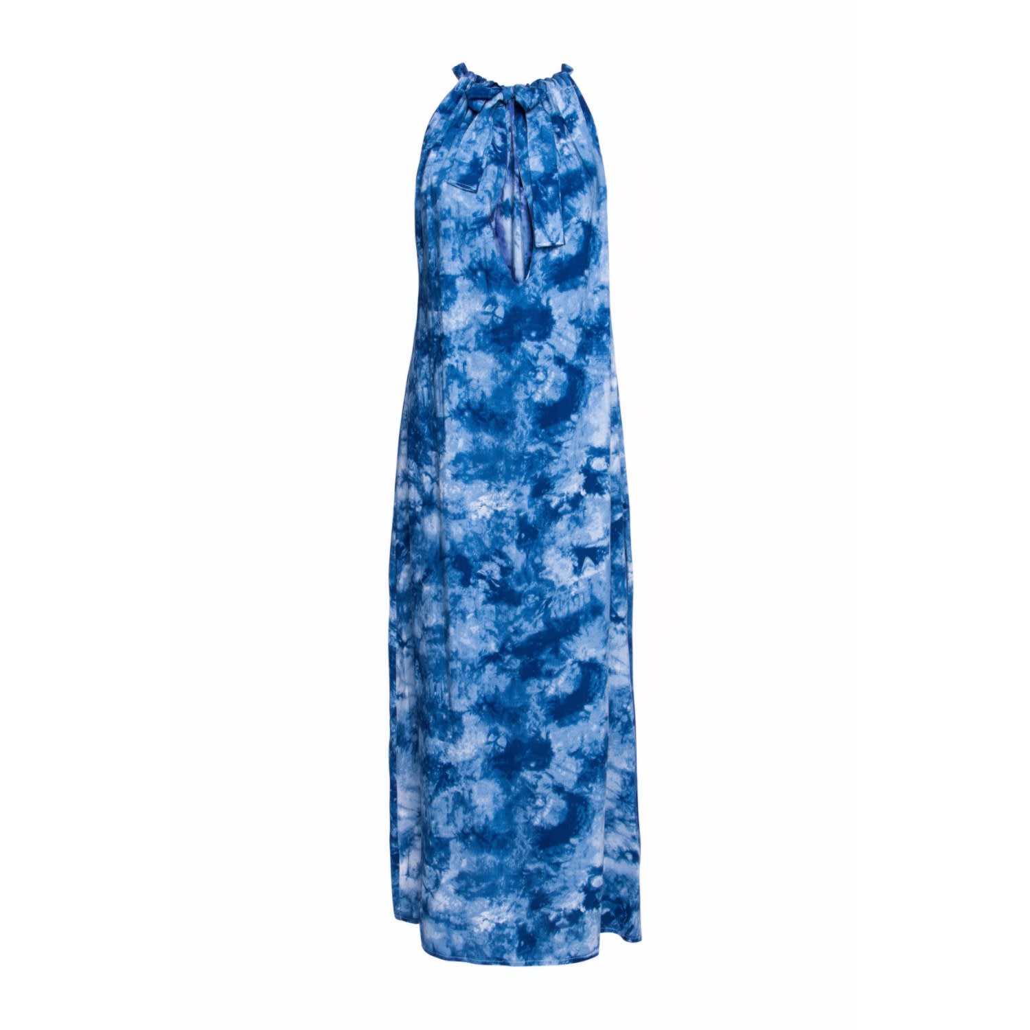 blue tie dye maxi dress
