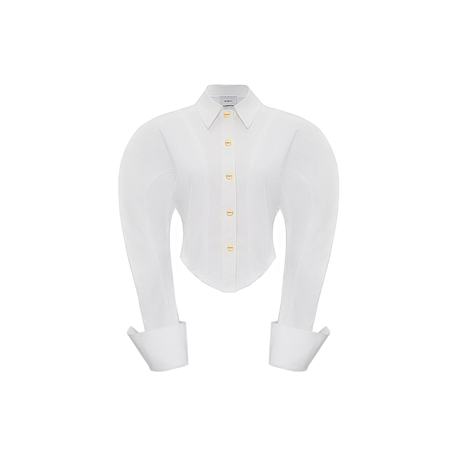 Bo&po Women's White / Gold Lana Shirt White In White/gold